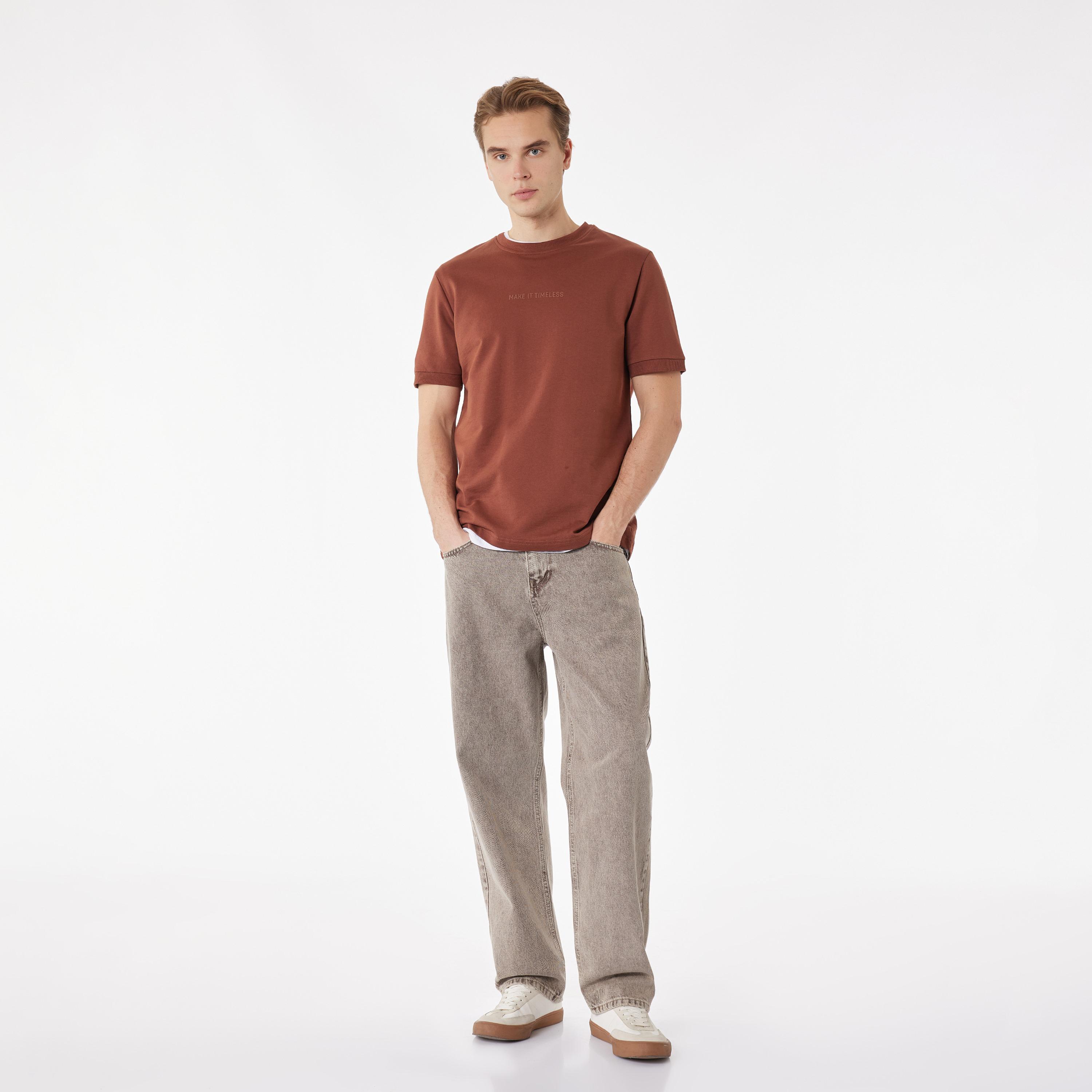 KOTON Text-Print Crew Neck Short Sleeves Men's T-Shirt-men-clothing-tshirtsandpolos-tshirts-image-2