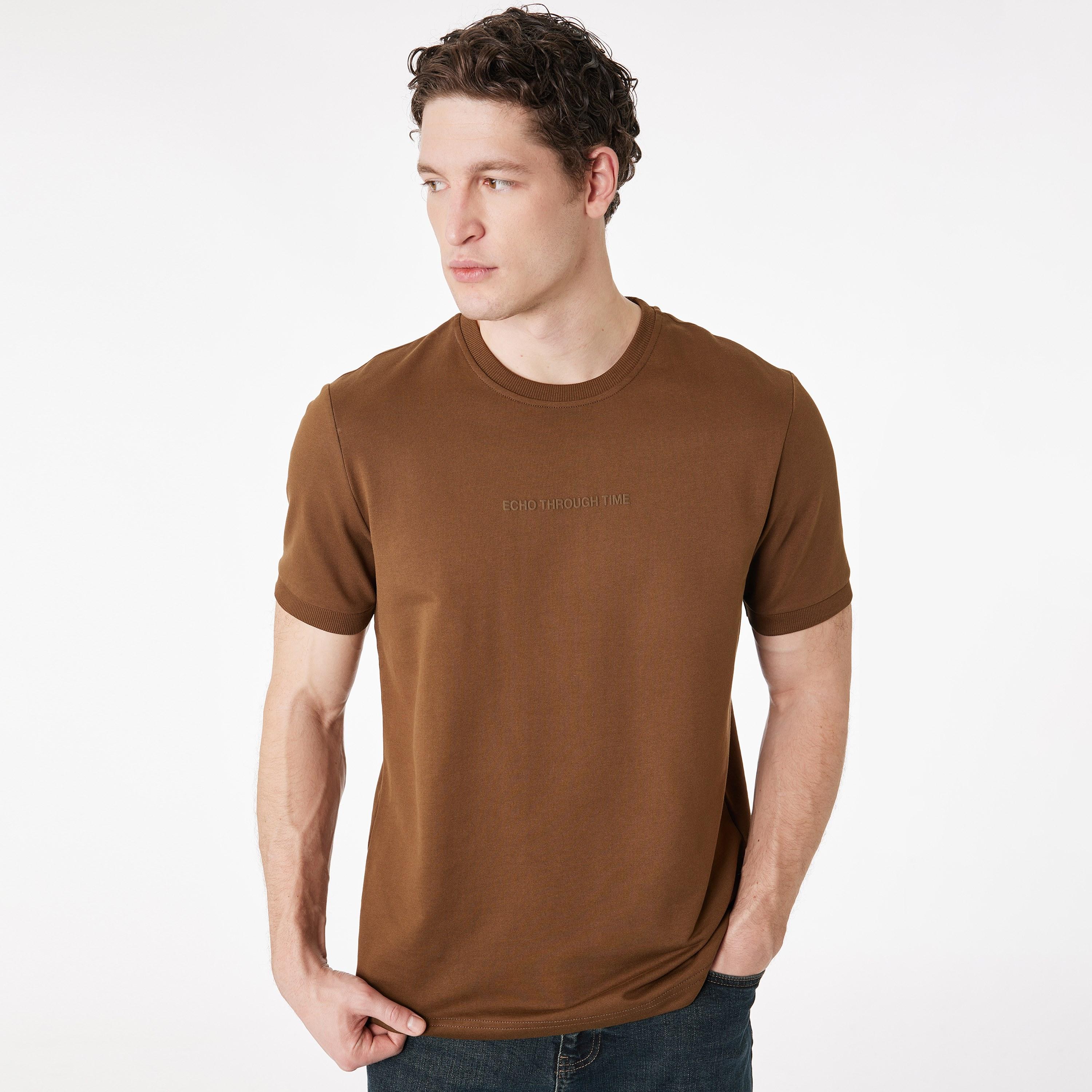 KOTON Text-Print Crew Neck Short Sleeves Men's T-Shirt-men-clothing-tshirtsandpolos-tshirts-image-1