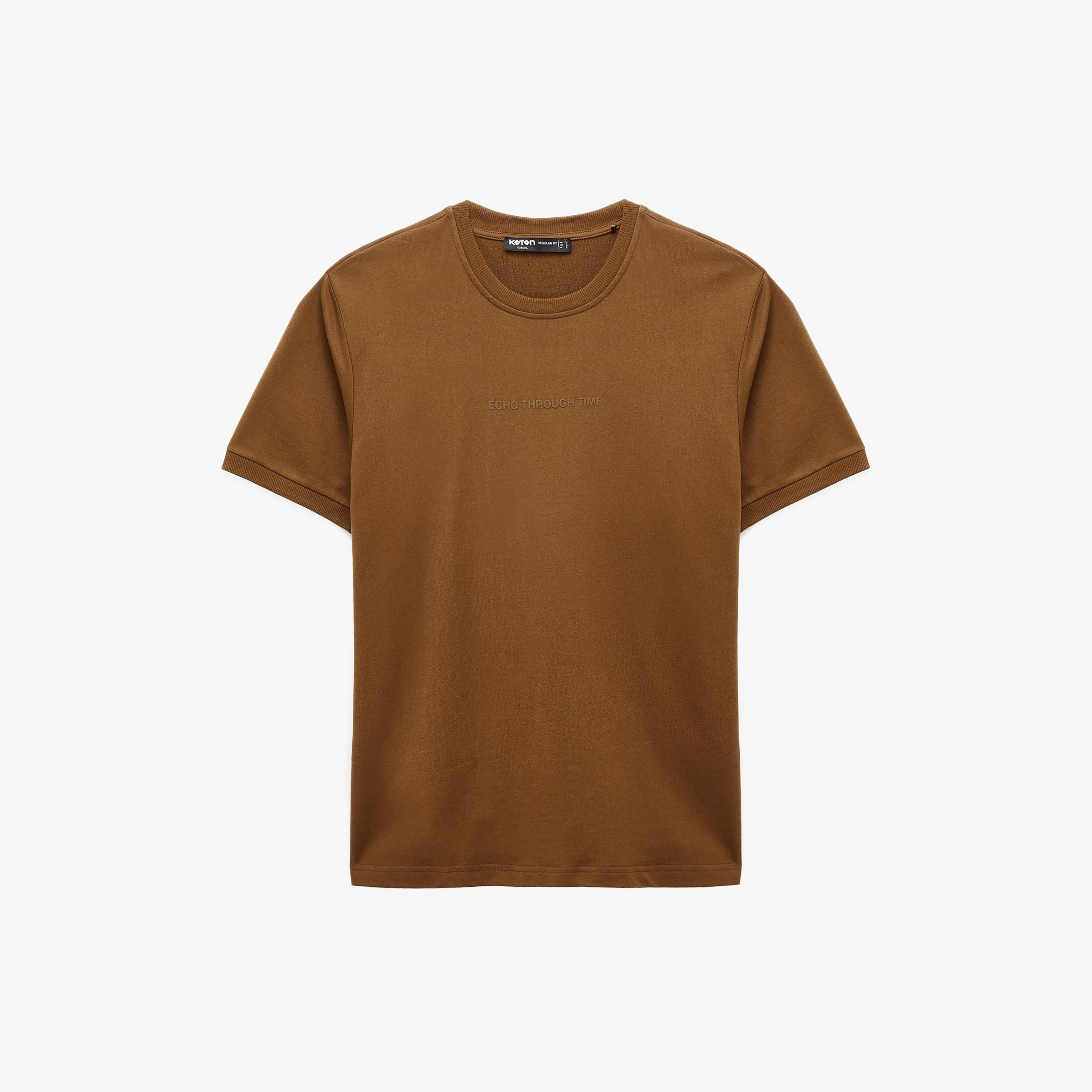 KOTON Text-Print Crew Neck Short Sleeves Men's T-Shirt-men-clothing-tshirtsandpolos-tshirts-image-3