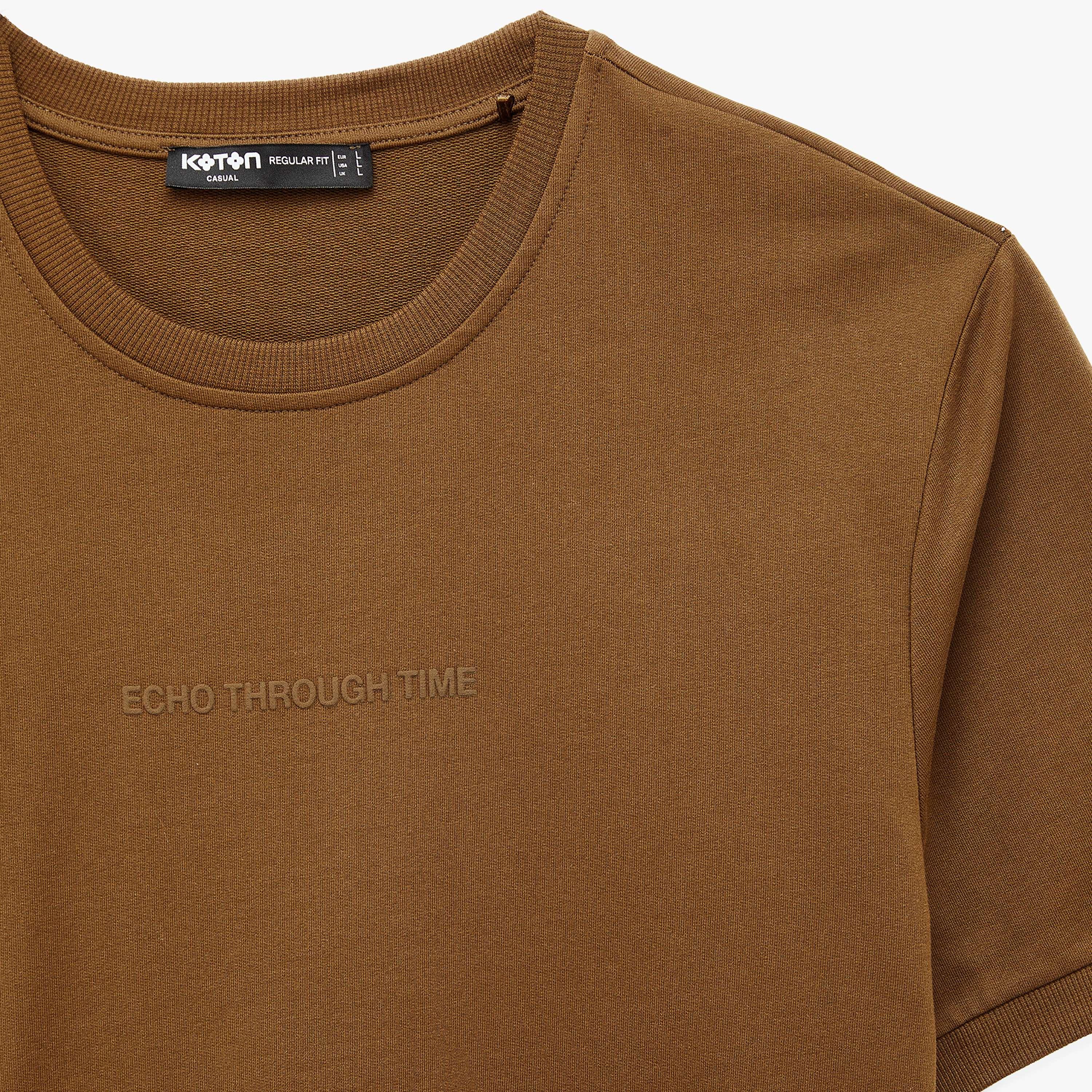 KOTON Text-Print Crew Neck Short Sleeves Men's T-Shirt-men-clothing-tshirtsandpolos-tshirts-image-5