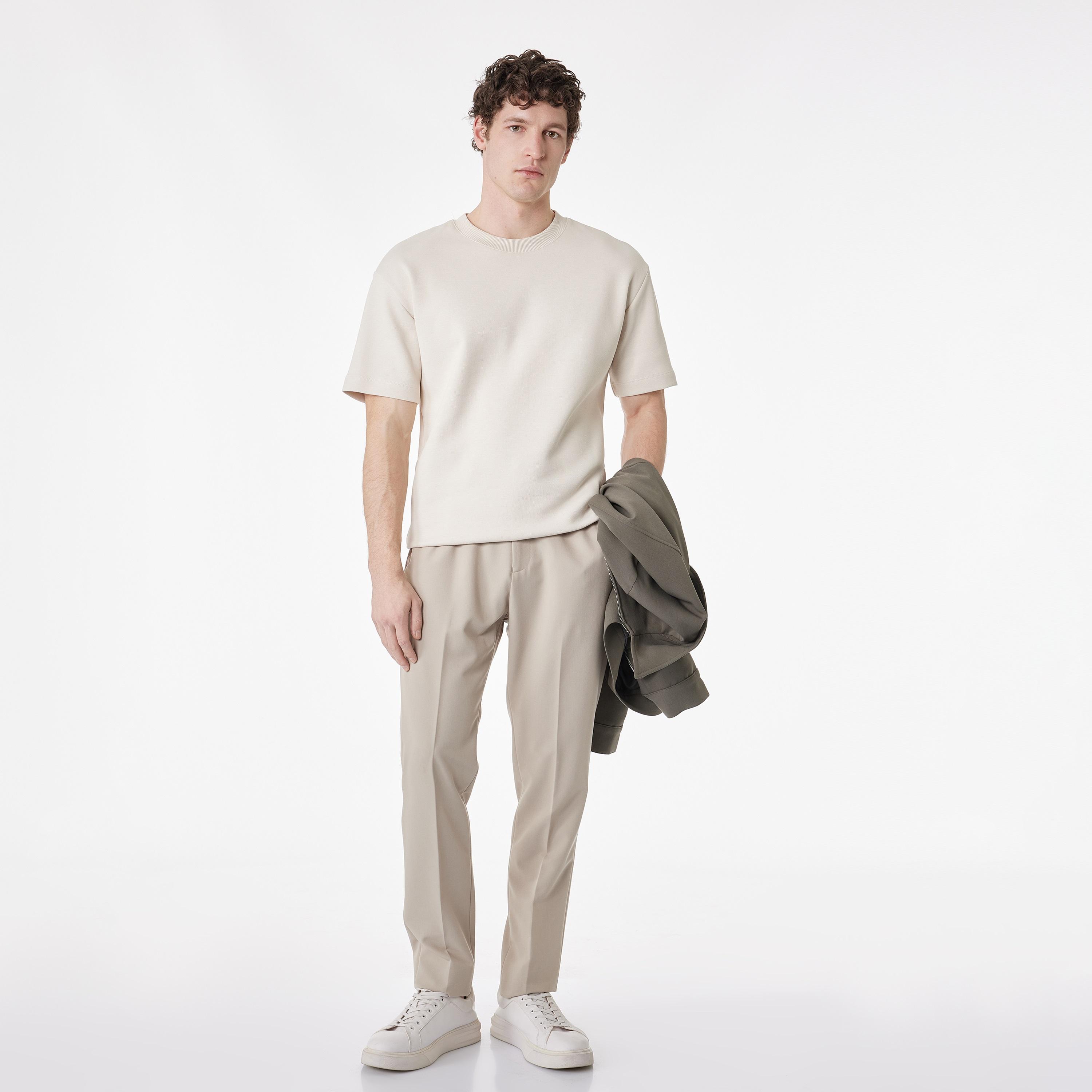 KOTON Plain Crew Neck Short Sleeves Men's T-Shirt-men-clothing-tshirtsandpolos-tshirts-image-2