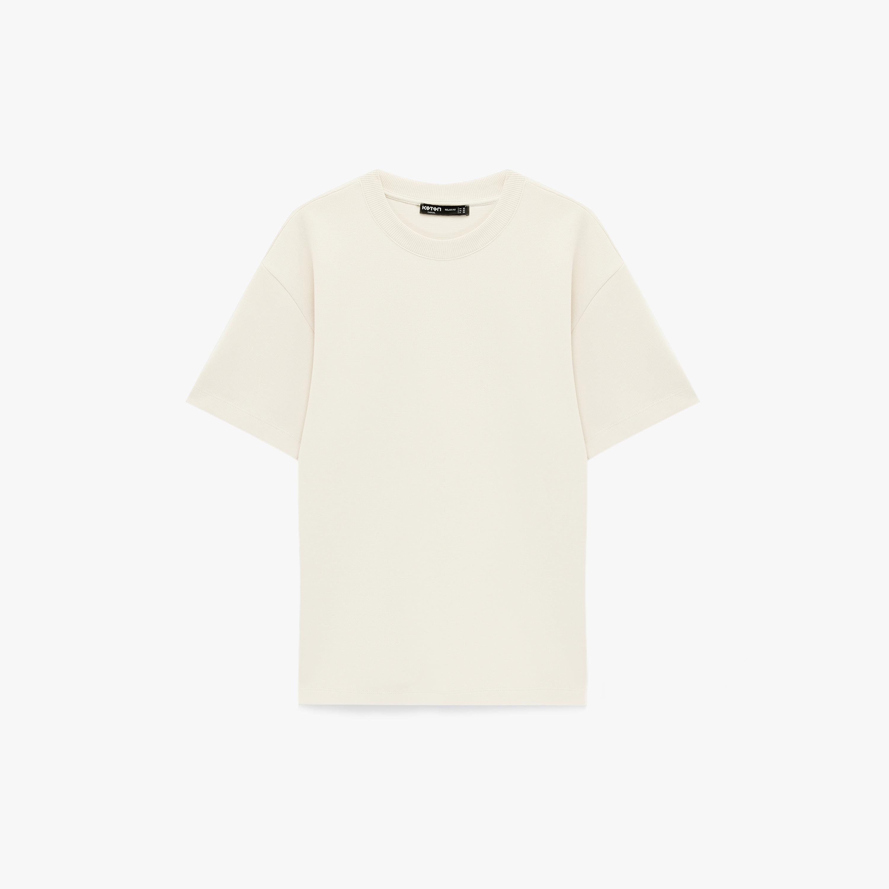 KOTON Plain Crew Neck Short Sleeves Men's T-Shirt-men-clothing-tshirtsandpolos-tshirts-image-4