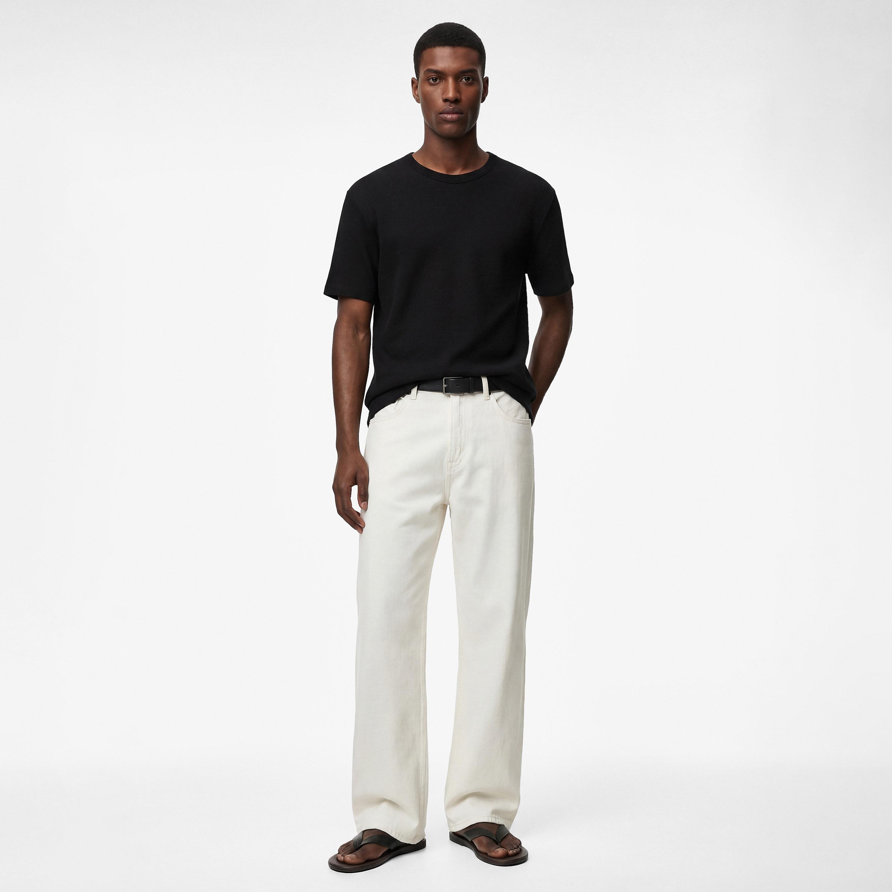 KOTON Textured Crew Neck Short Sleeves Men's T-Shirt-men-clothing-tshirtsandpolos-tshirts-image-2