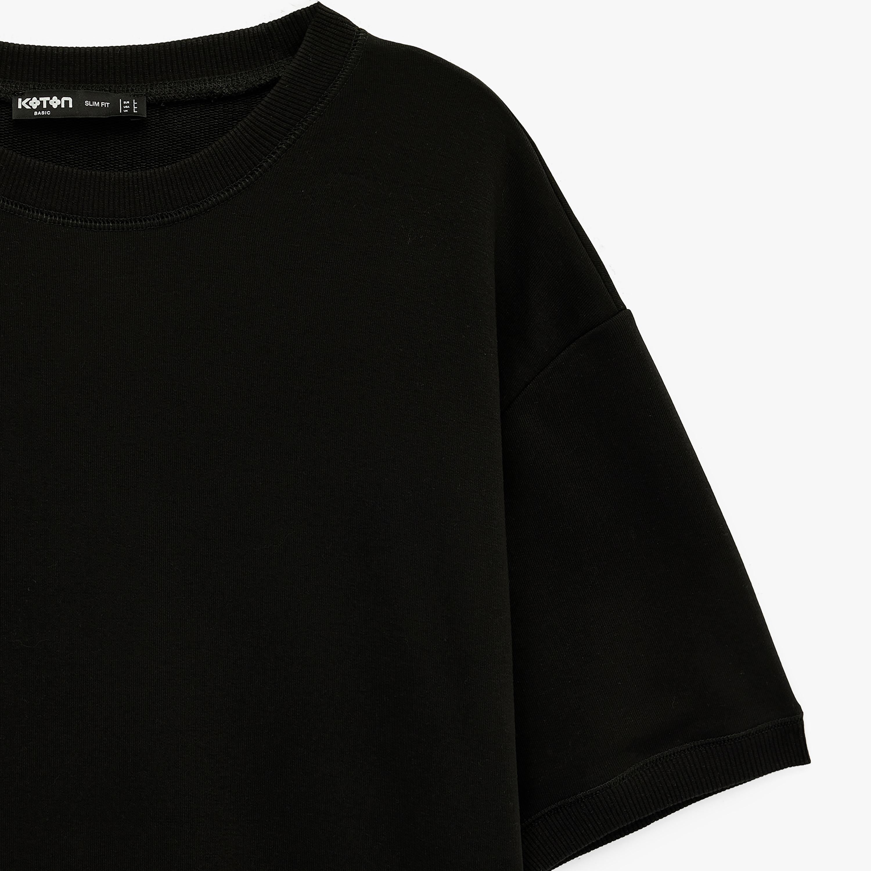KOTON Plain Crew Neck Short Sleeves Men's T-Shirt-men-clothing-tshirtsandpolos-tshirts-image-6
