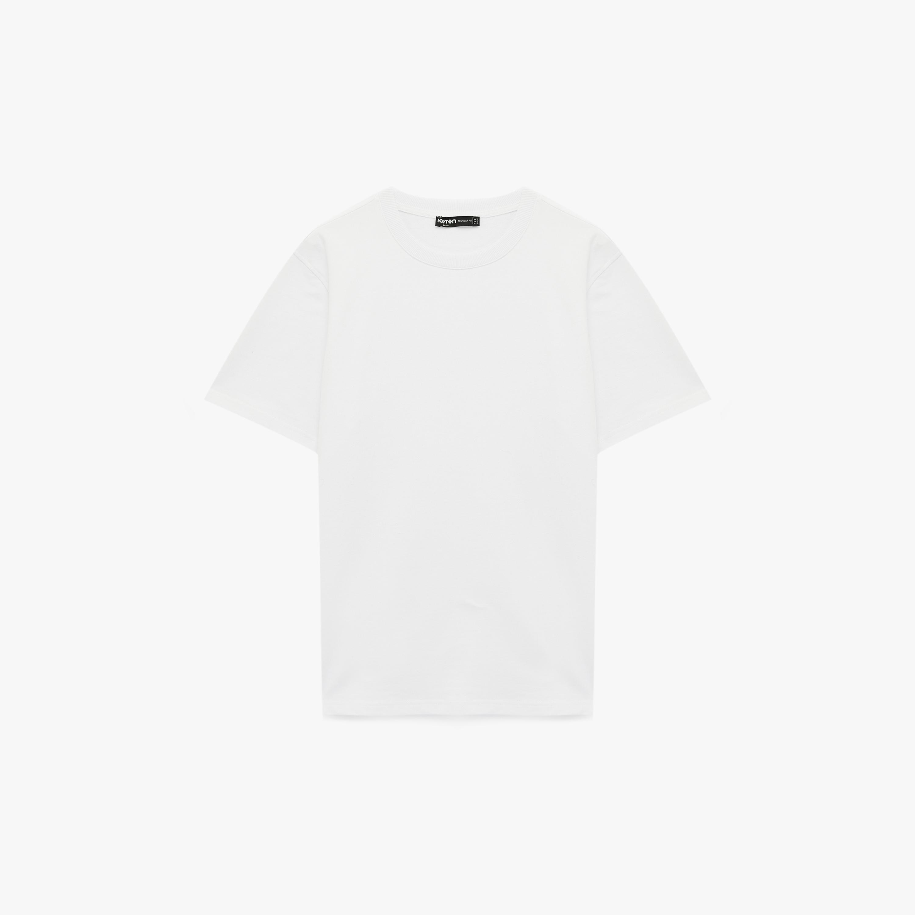 KOTON Plain Crew Neck Short Sleeves Men's T-Shirt-men-clothing-tshirtsandpolos-tshirts-image-4