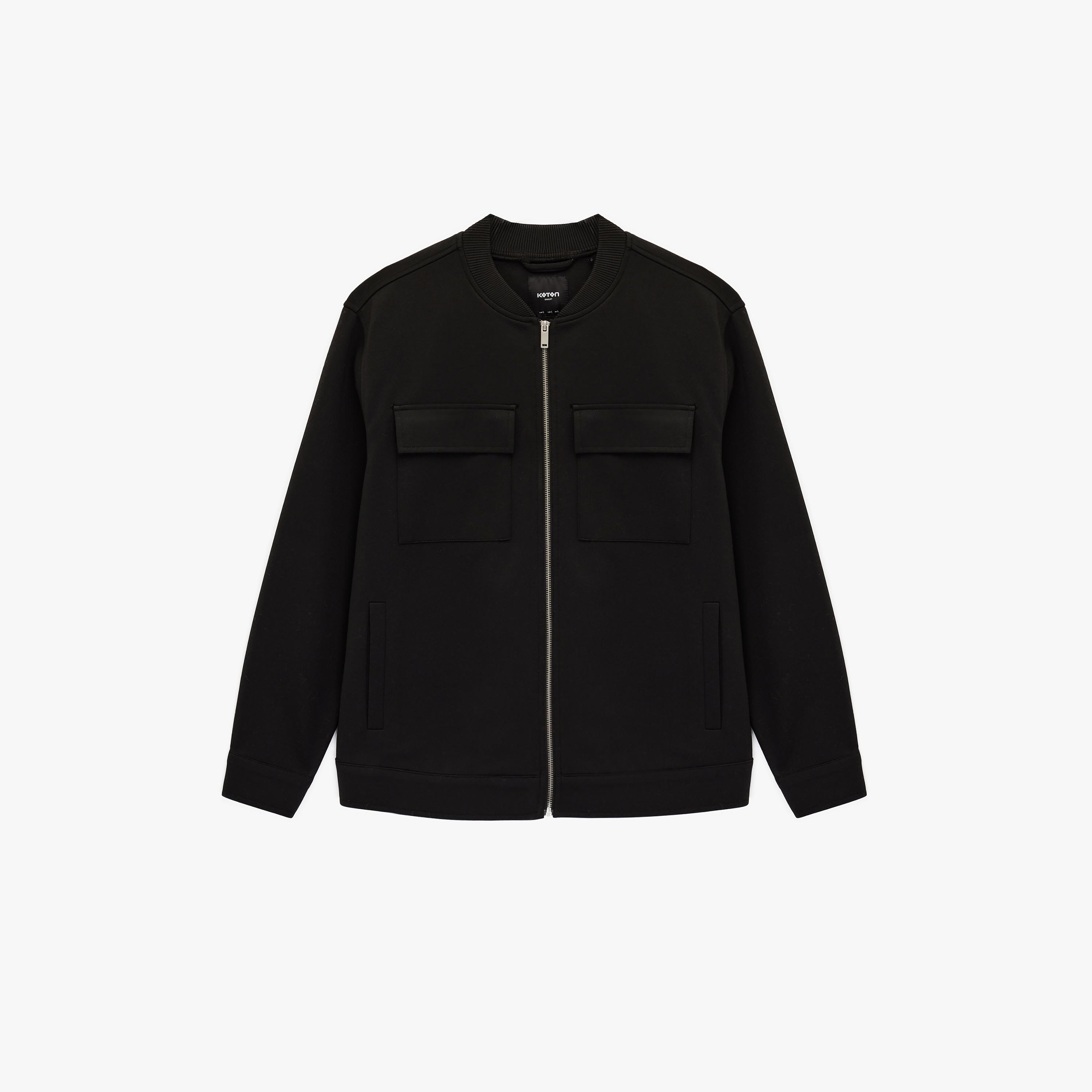 KOTON Plain Collared Long Sleeves Men's Jacket-men-clothing-jacketsandblazers-jackets-image-3