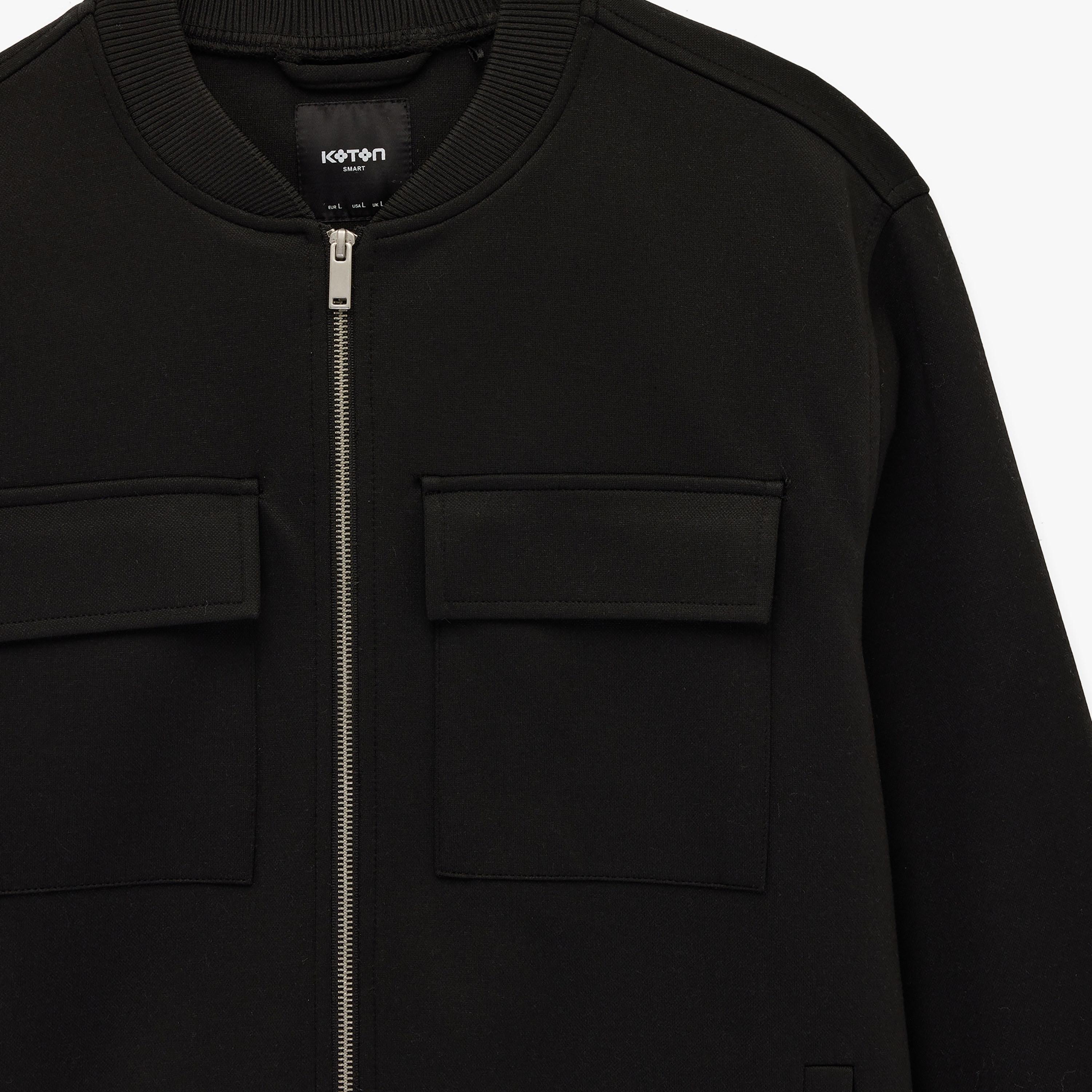 KOTON Plain Collared Long Sleeves Men's Jacket-men-clothing-jacketsandblazers-jackets-image-5