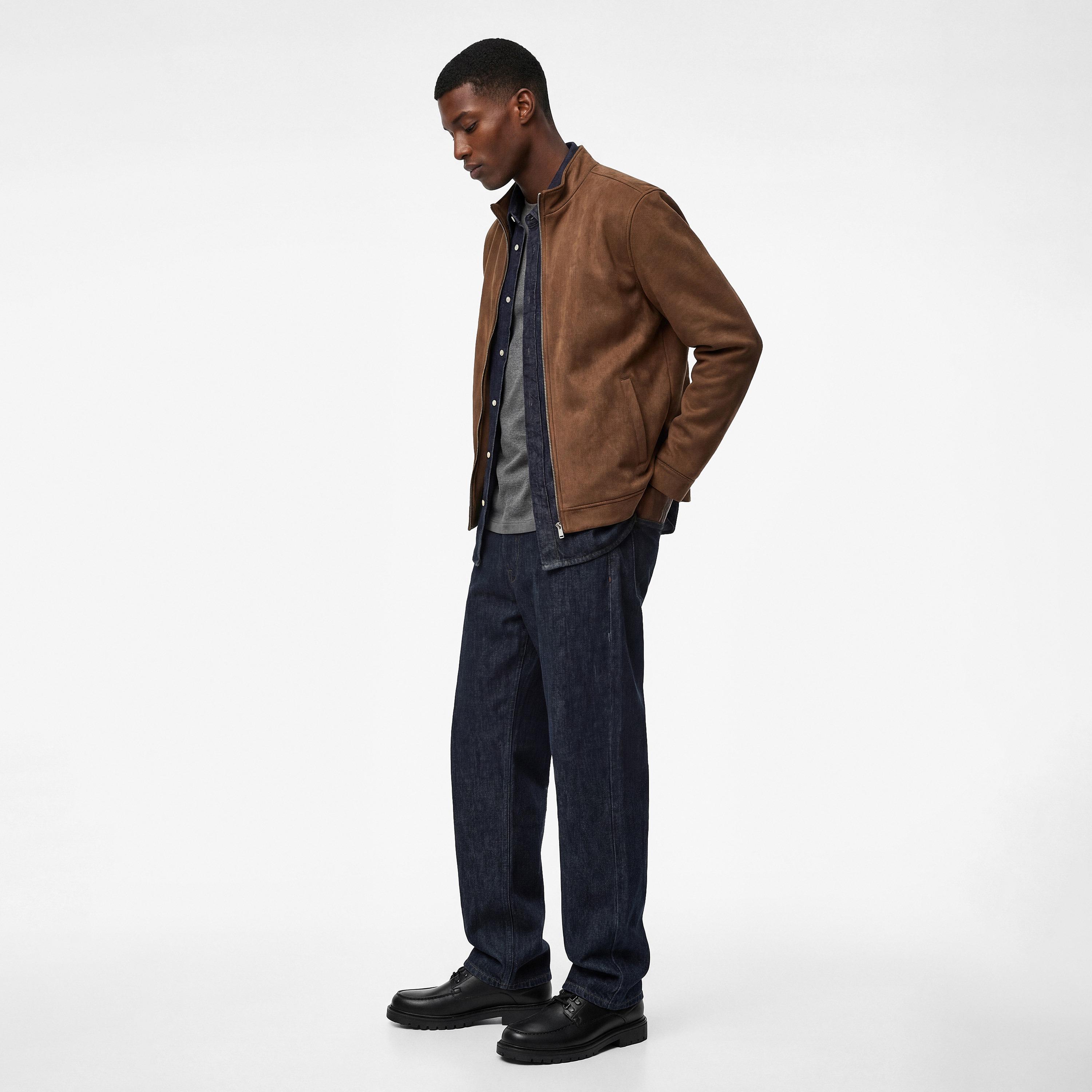 جاكيت رجالي من الجلد السويدي بأكمام طويلة وياقة عالية من كوتون-men-clothing-jacketsandblazers-jackets-image-2