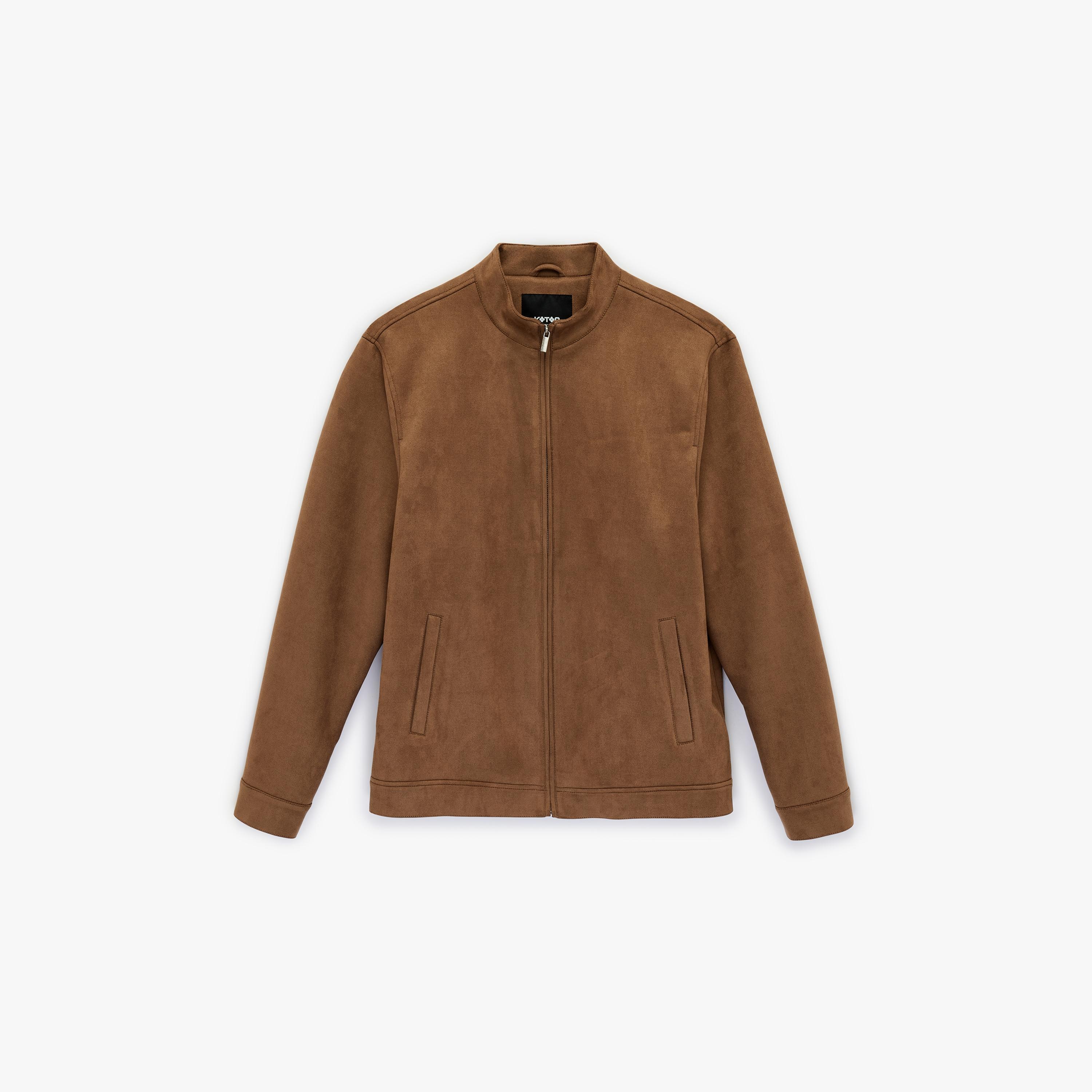 جاكيت رجالي من الجلد السويدي بأكمام طويلة وياقة عالية من كوتون-men-clothing-jacketsandblazers-jackets-image-3