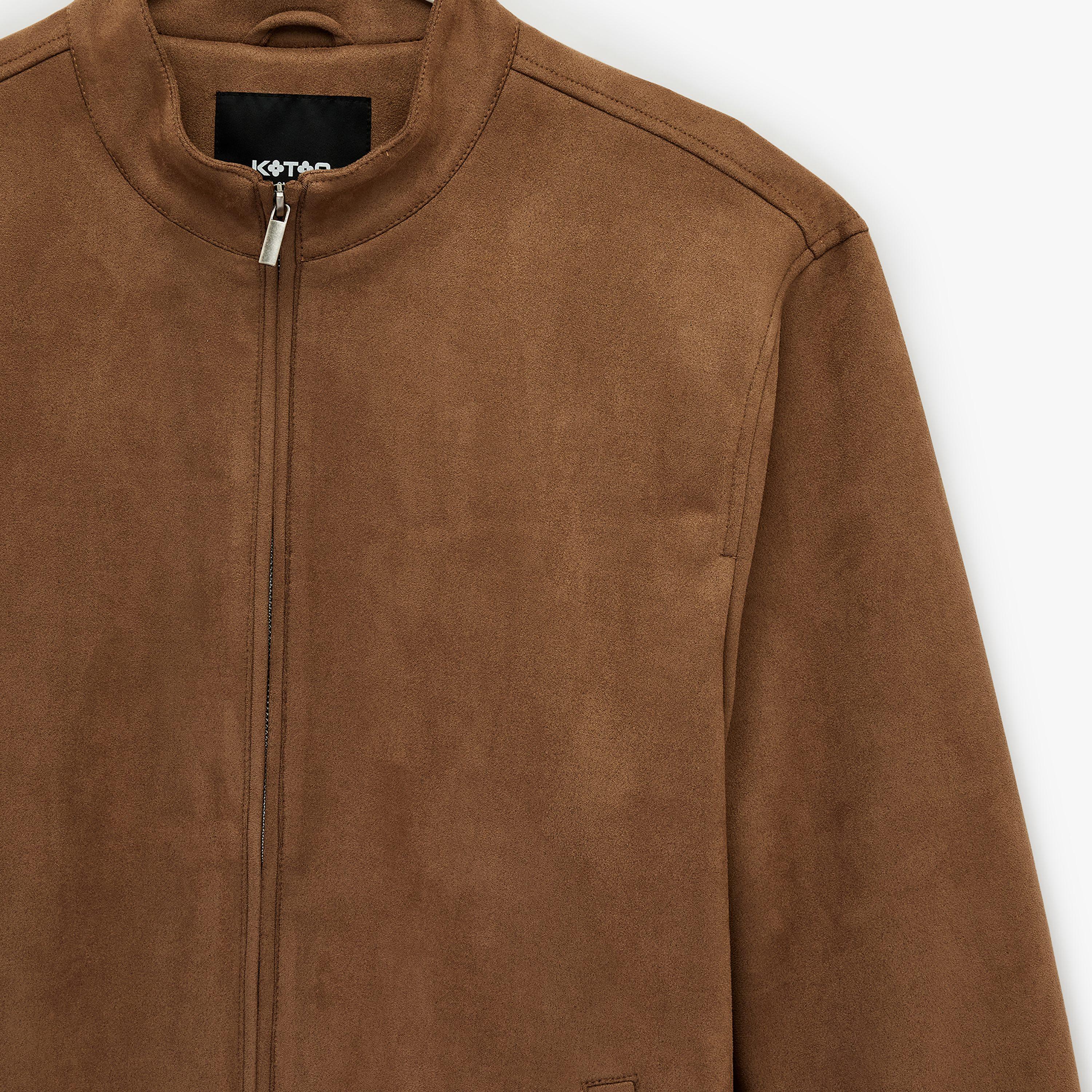 جاكيت رجالي من الجلد السويدي بأكمام طويلة وياقة عالية من كوتون-men-clothing-jacketsandblazers-jackets-image-5