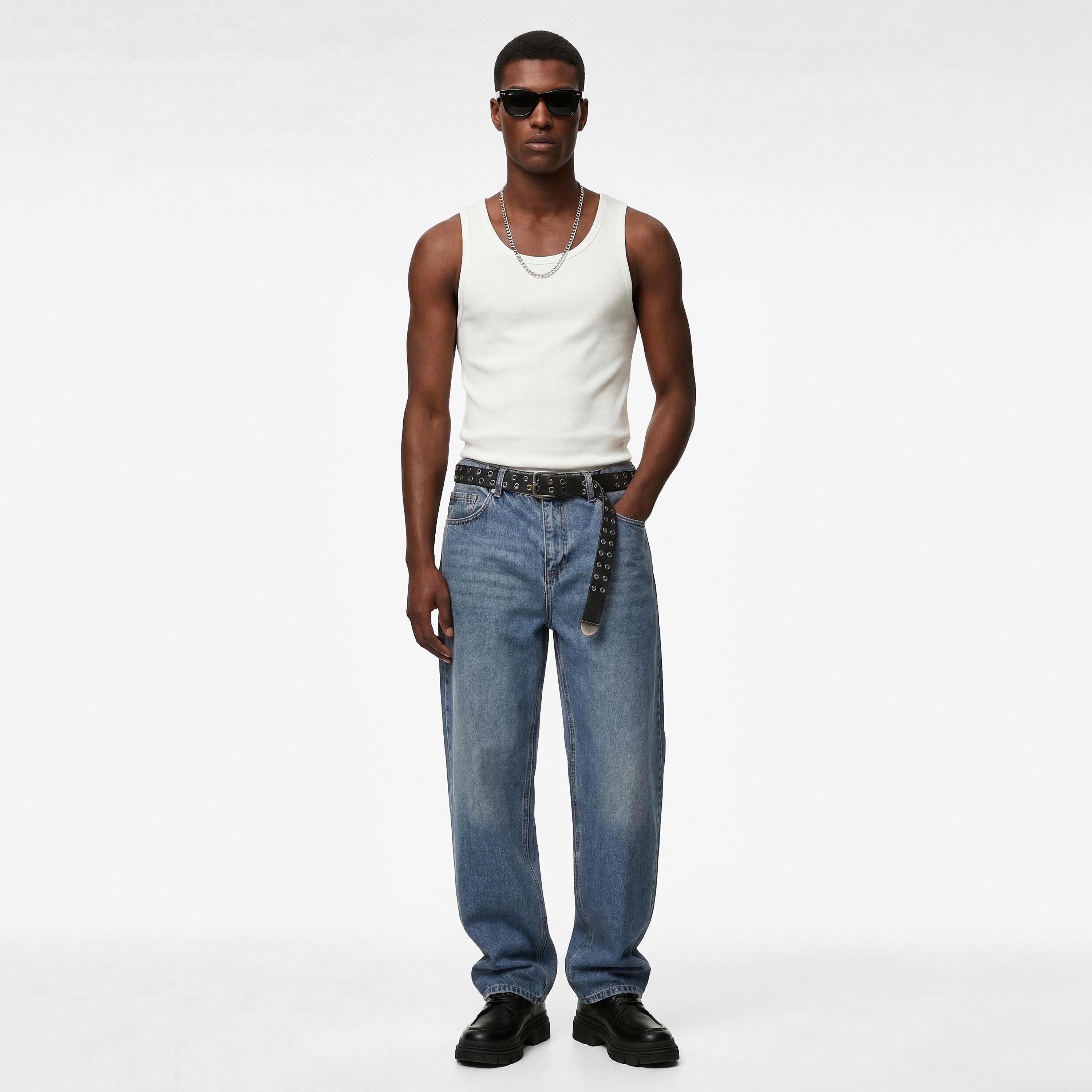 تيشيرت تانك (بدون أكمام) رجالي سادة بقصة رقبة سكوب من كوتون-men-clothing-innerwear-vests-image-2