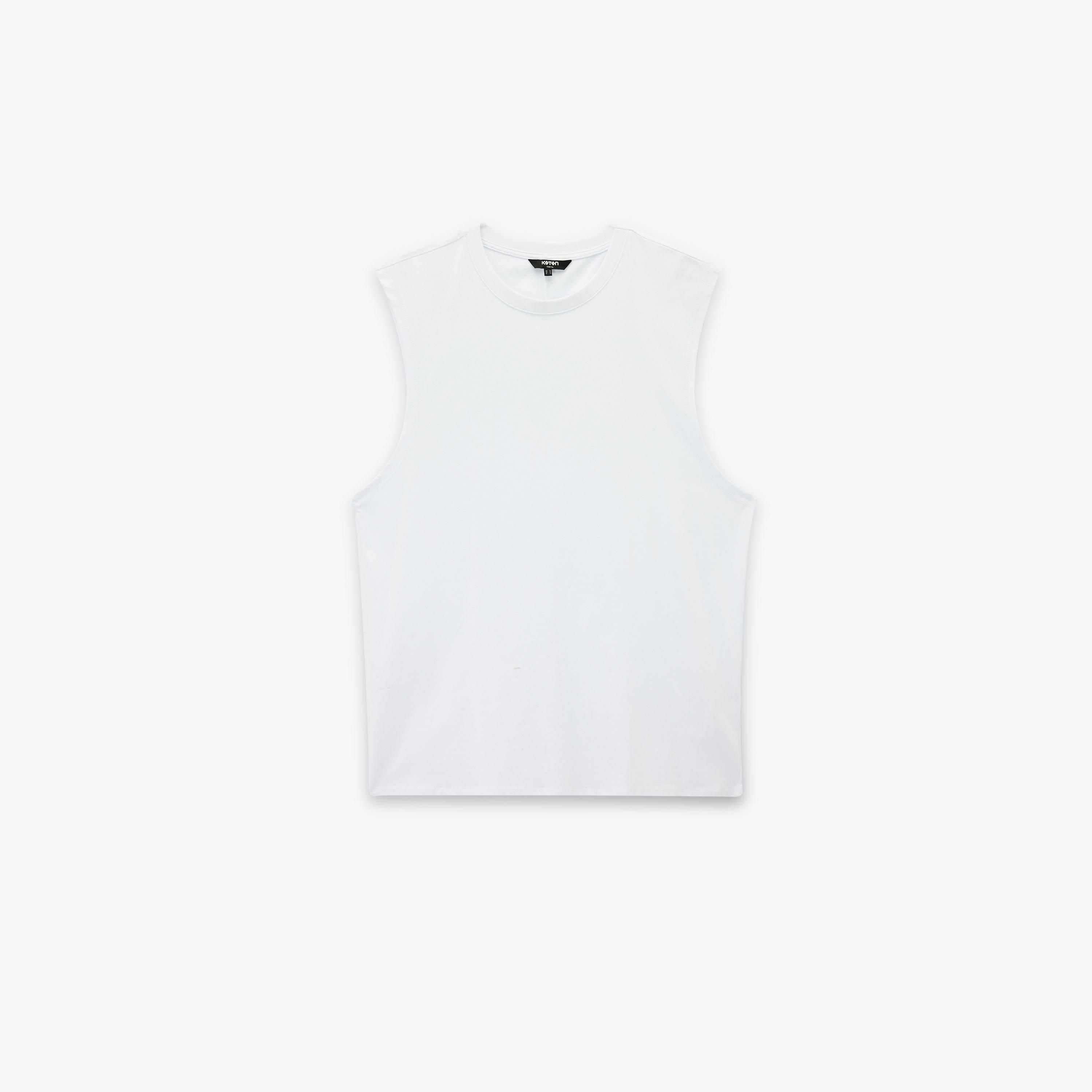 KOTON Plain Crew Neck Sleeveless Men's Tank T-Shirt-men-clothing-innerwear-vests-image-4