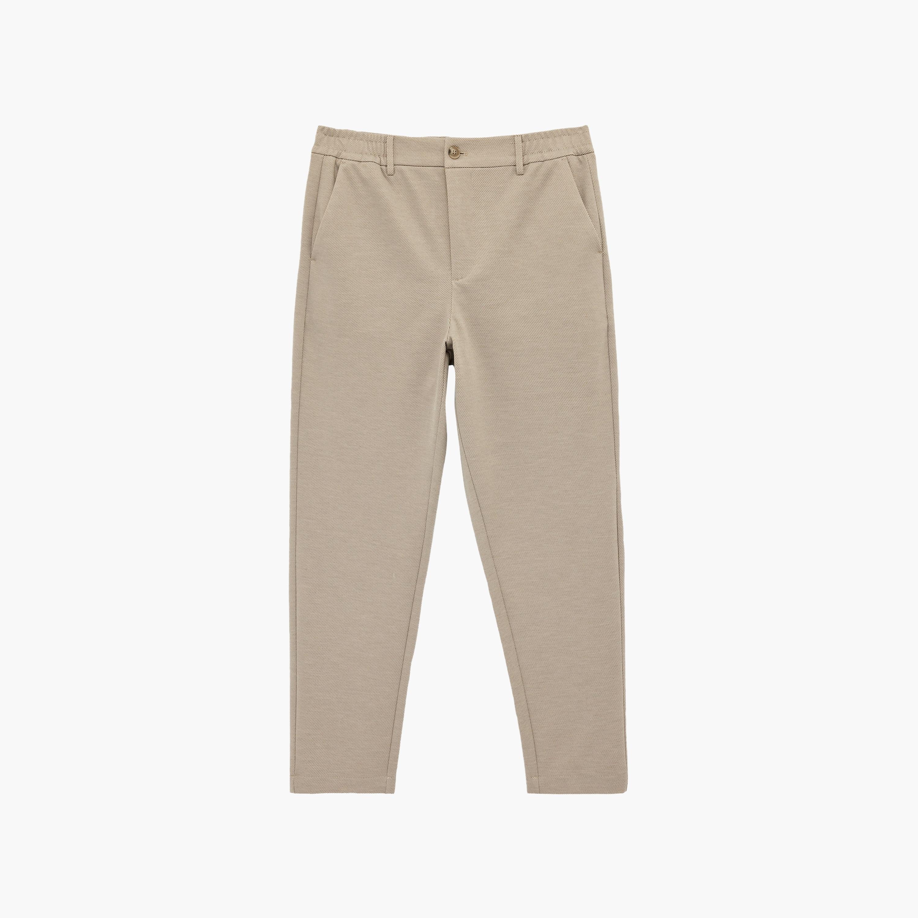 بنطلون رجالي خصر متوسط قصة "سليم فت" ضيقة بزر وسحاب من كوتون-men-clothing-bottoms-trousersandchinos-trousers-image-6