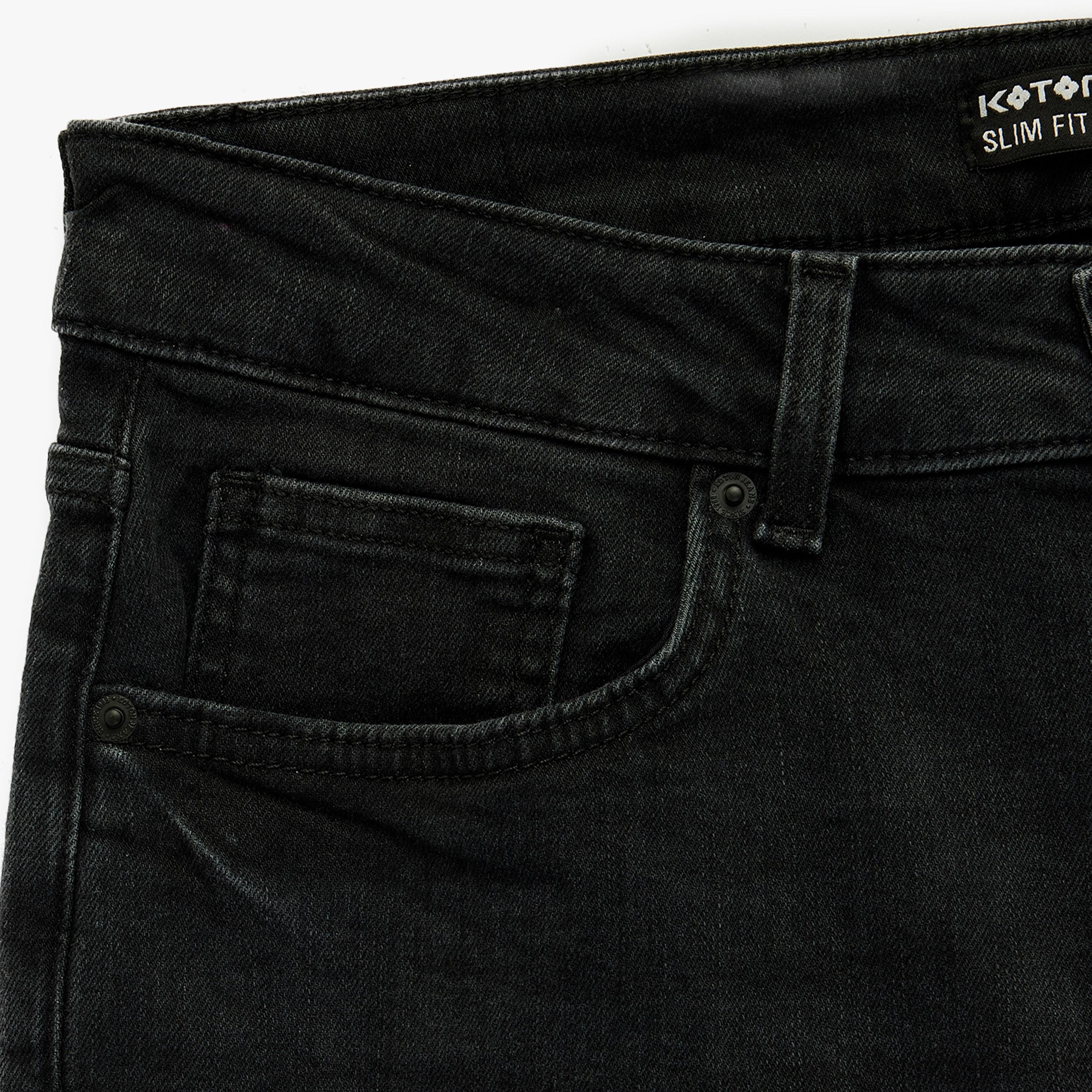 KOTON Slim Fit Plain Mid-Rise Men's Jeans-men-clothing-bottoms-jeans-image-6