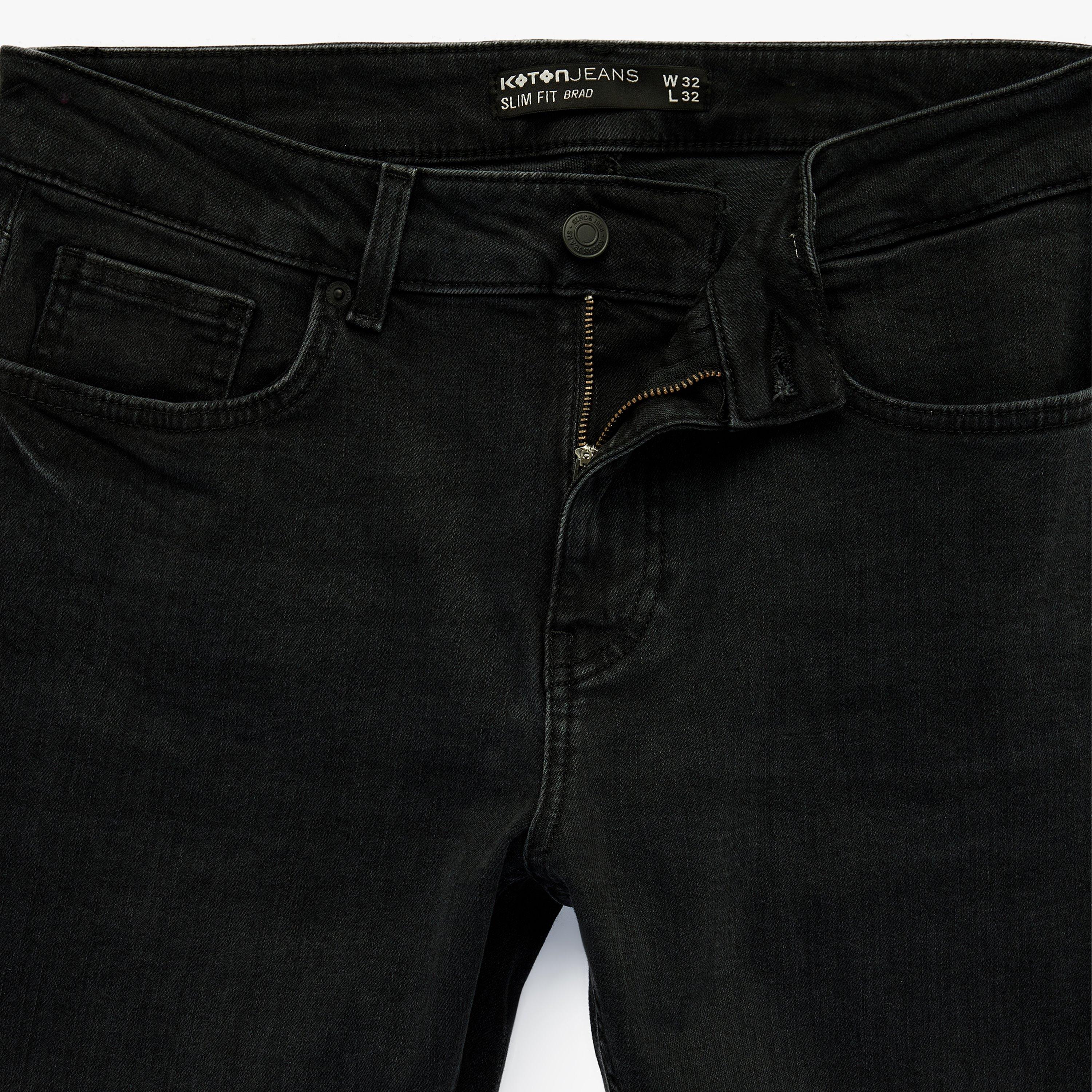 KOTON Slim Fit Plain Mid-Rise Men's Jeans-men-clothing-bottoms-jeans-image-7