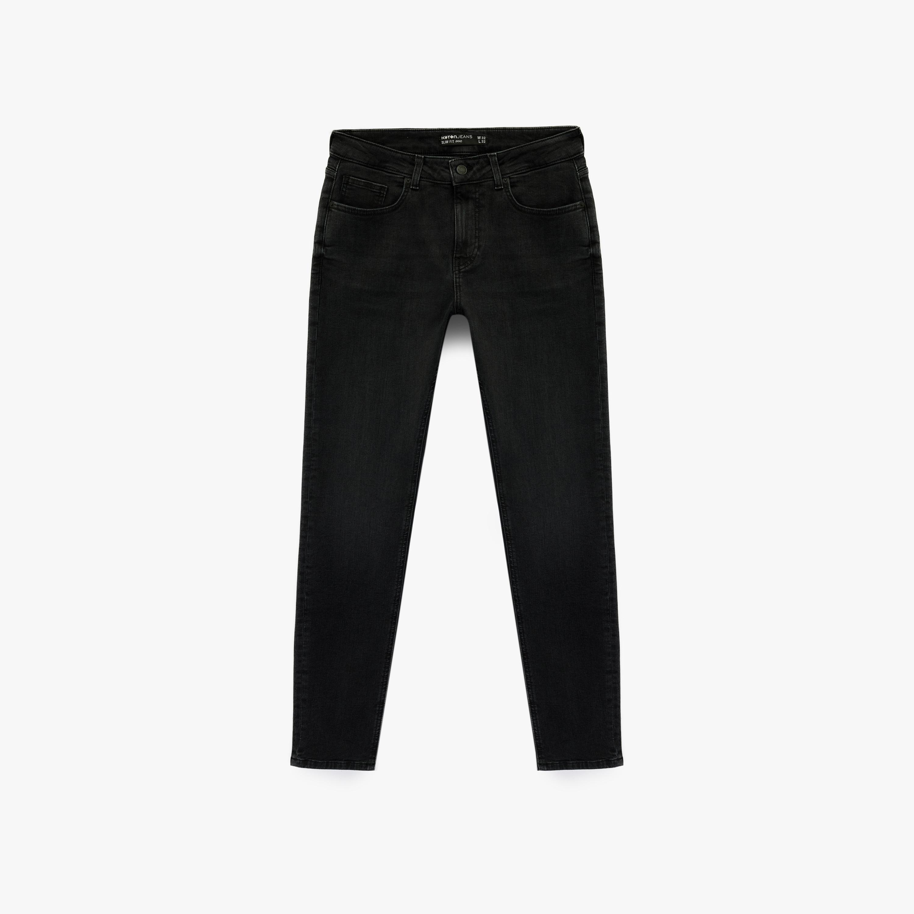 KOTON Slim Fit Plain Mid-Rise Men's Jeans-men-clothing-bottoms-jeans-image-4