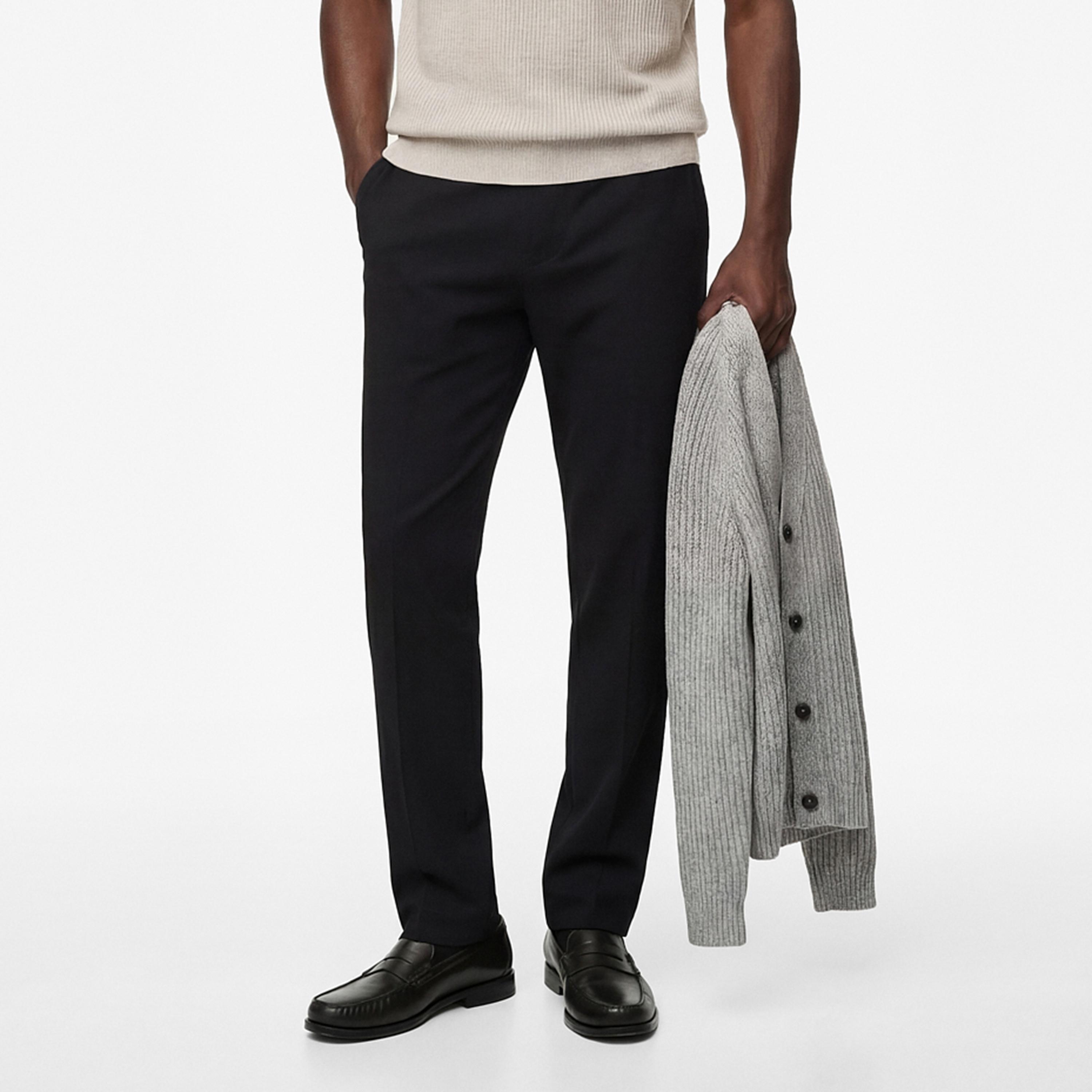 KOTON Slim Fit Mid-Rise Hook and Bar Men's Trousers-men-clothing-bottoms-trousersandchinos-trousers-image-1