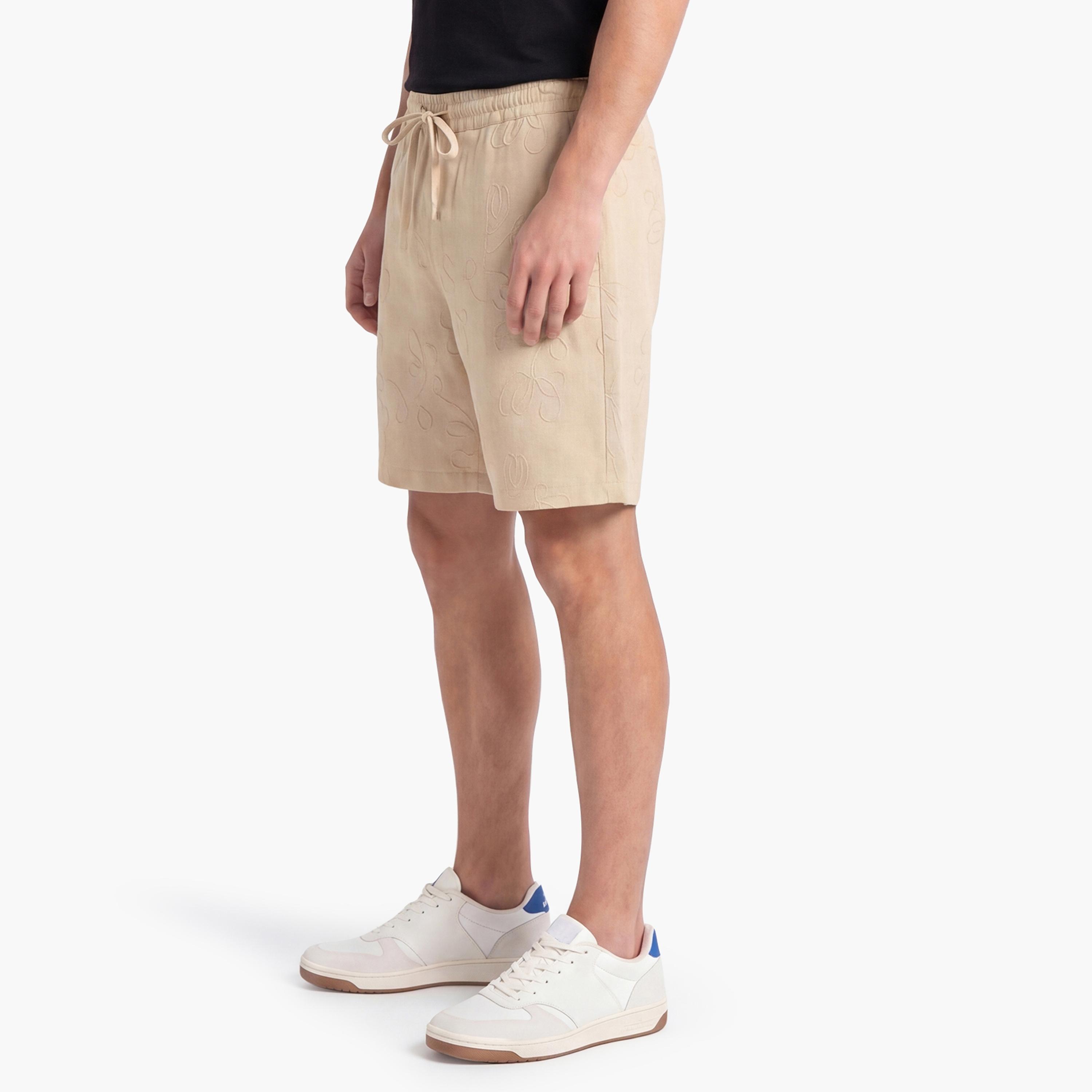 KOTON Regular Fit Mid-Rise Drawstring Waist Men's Shorts-men-clothing-bottoms-shorts-image-3