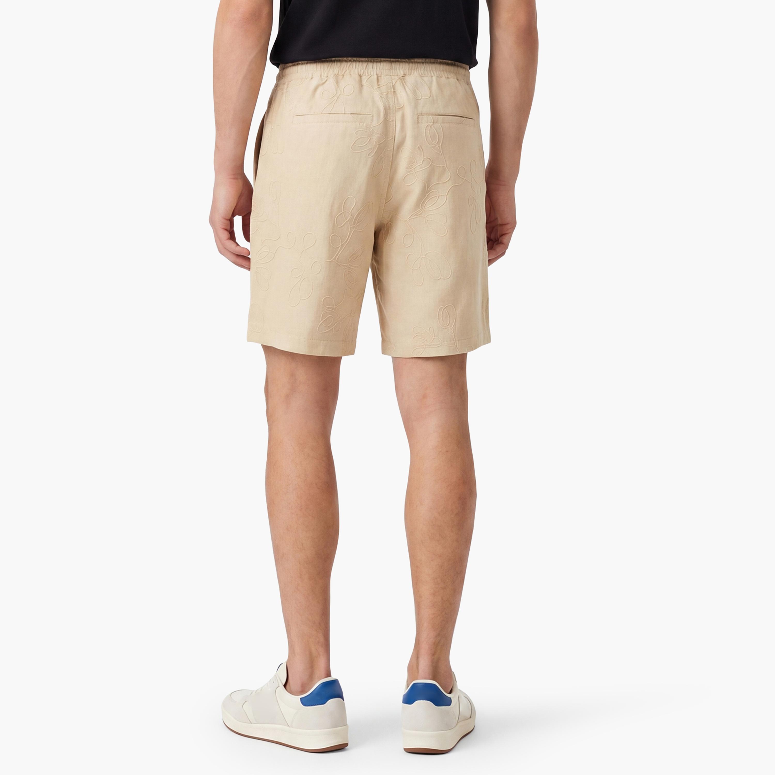 KOTON Regular Fit Mid-Rise Drawstring Waist Men's Shorts-men-clothing-bottoms-shorts-image-4