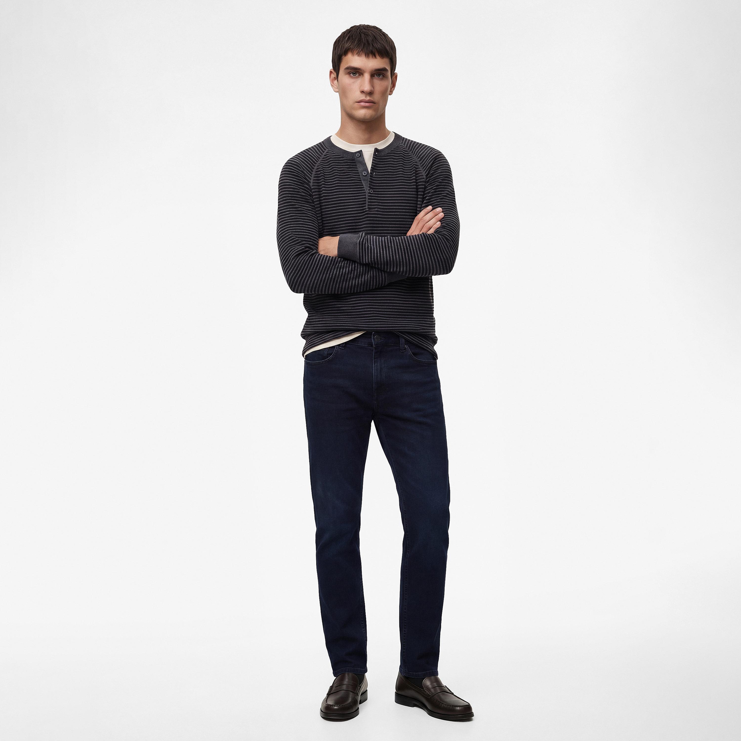 KOTON Slim Fit Plain Mid-Rise Men's Jeans-men-clothing-bottoms-jeans-image-2