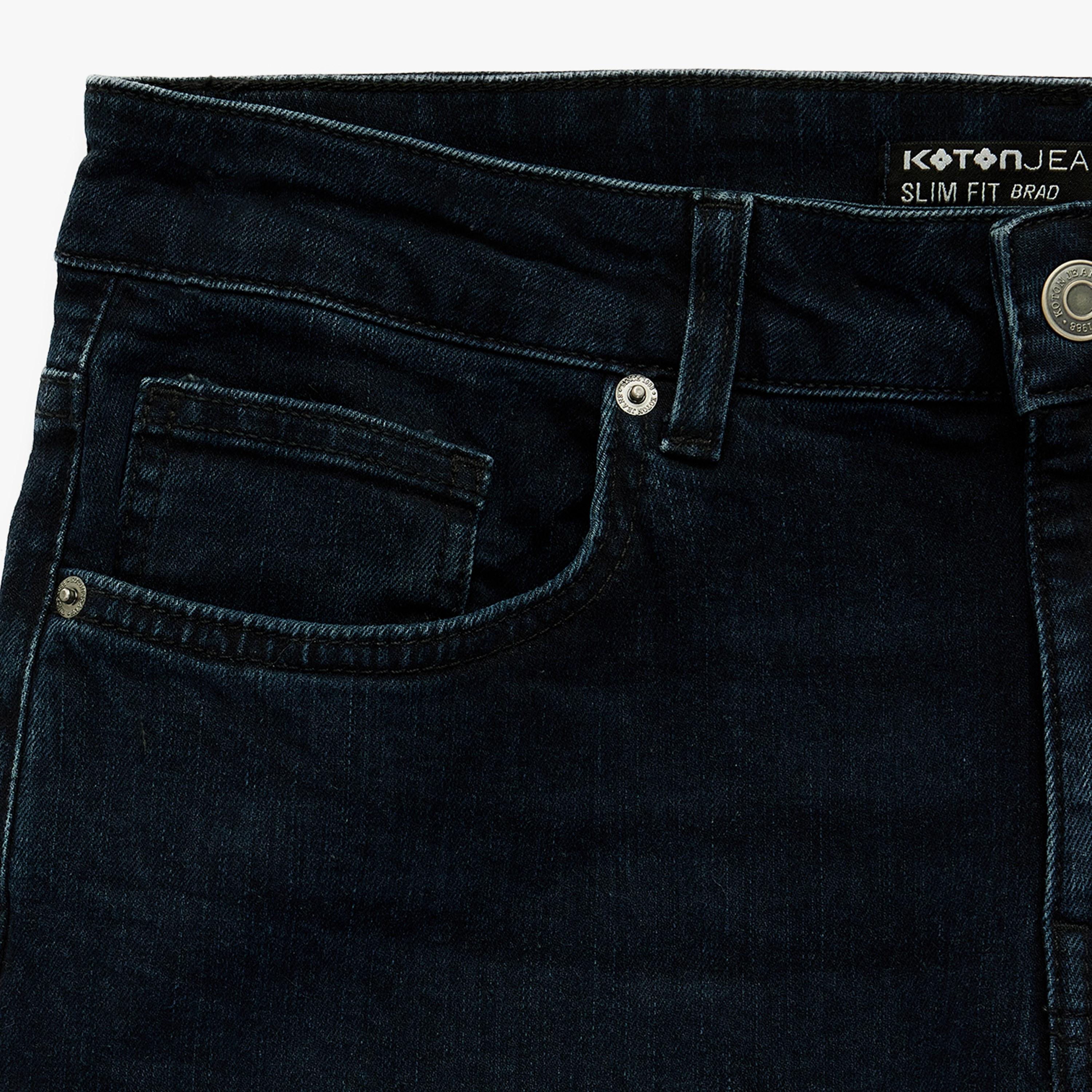 KOTON Slim Fit Plain Mid-Rise Men's Jeans-men-clothing-bottoms-jeans-image-6