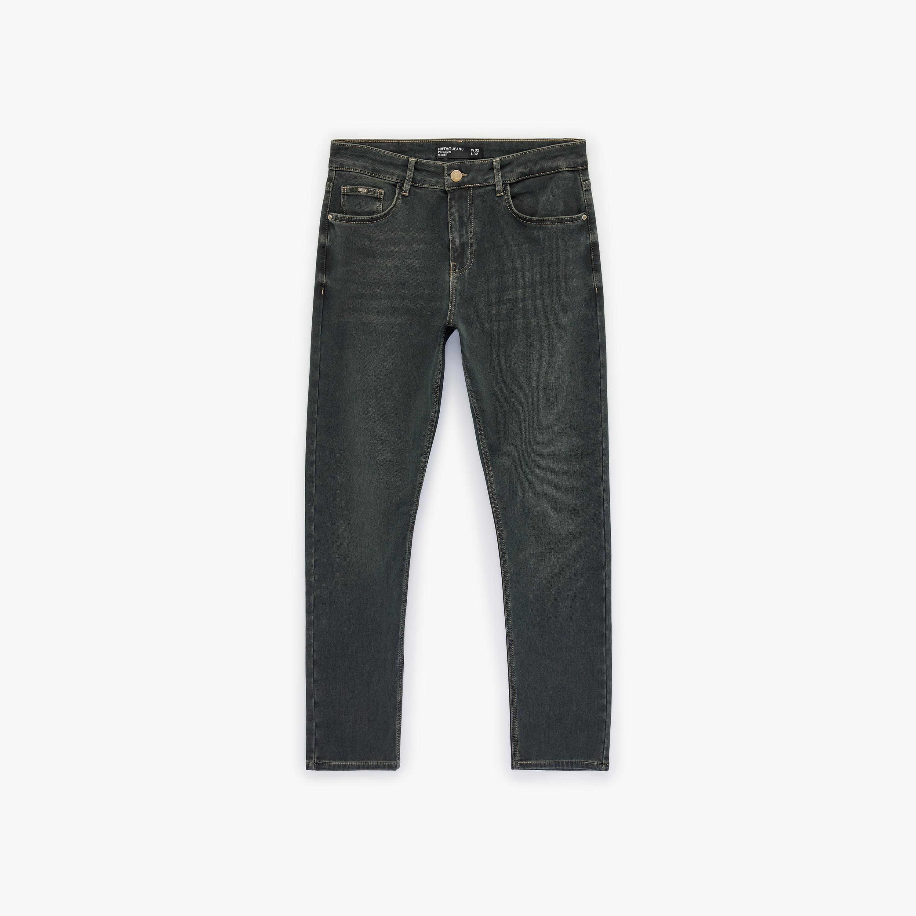 KOTON Slim Fit Plain Mid-Rise Men's Jeans-men-clothing-bottoms-jeans-image-5