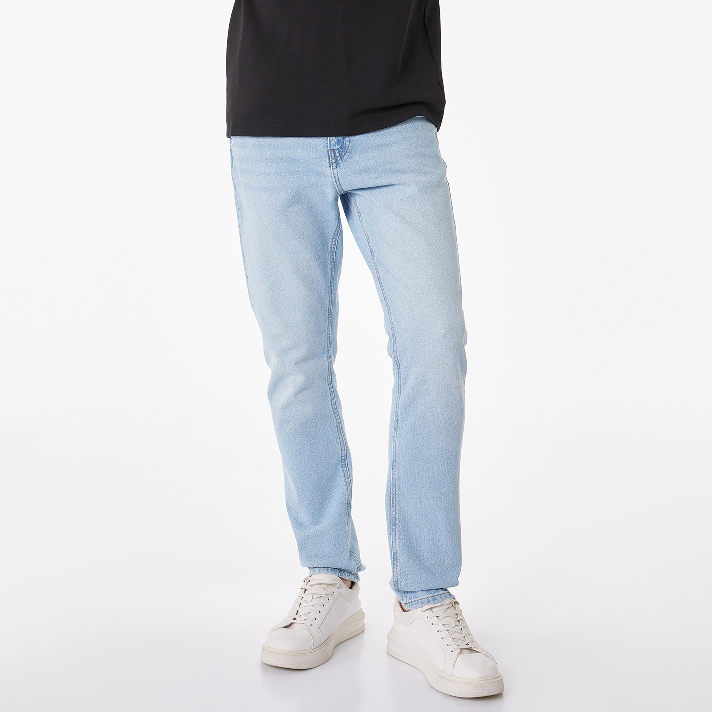 KOTON Slim Fit Plain Mid-Rise Men's Jeans-men-clothing-bottoms-jeans-image-1