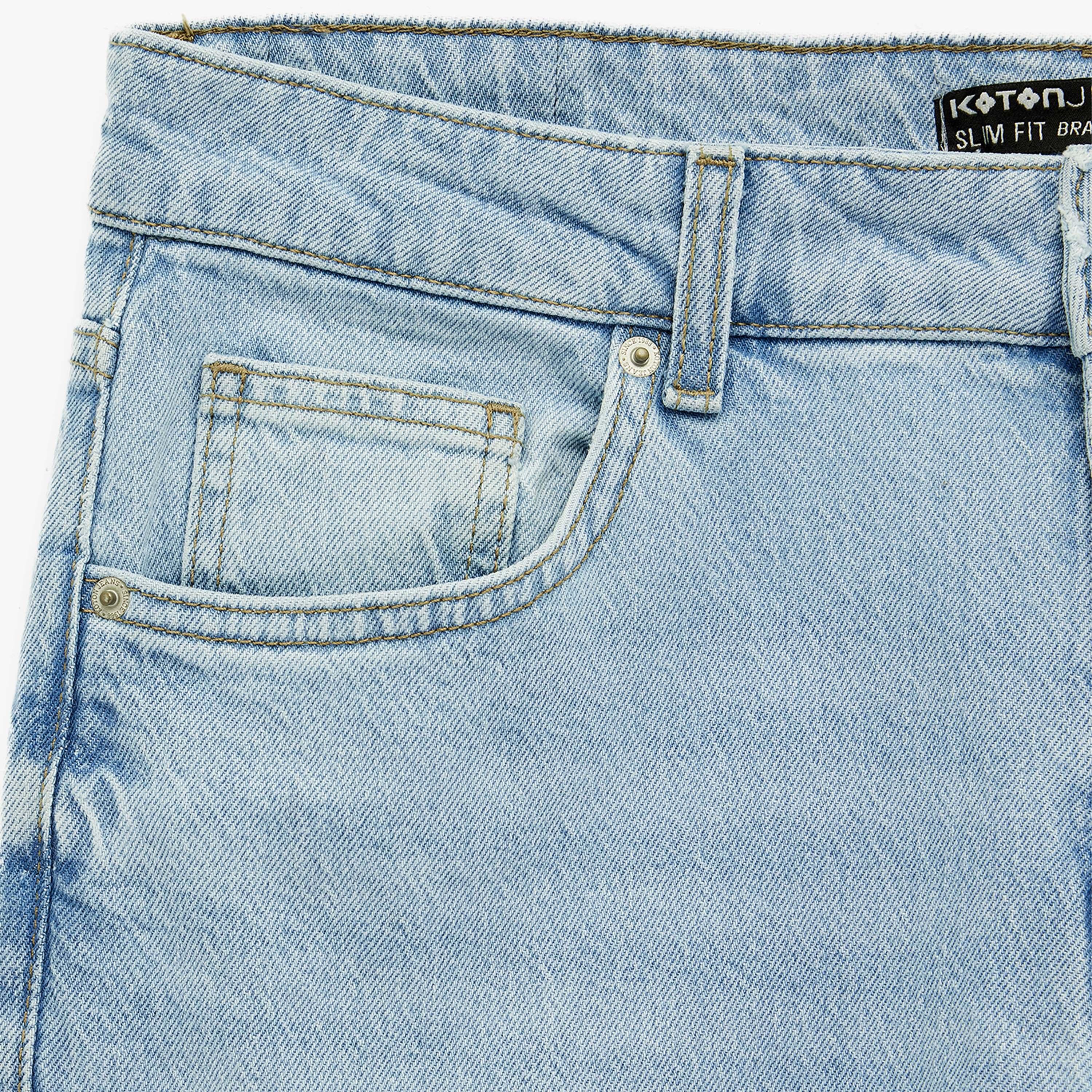 KOTON Slim Fit Plain Mid-Rise Men's Jeans-men-clothing-bottoms-jeans-image-4