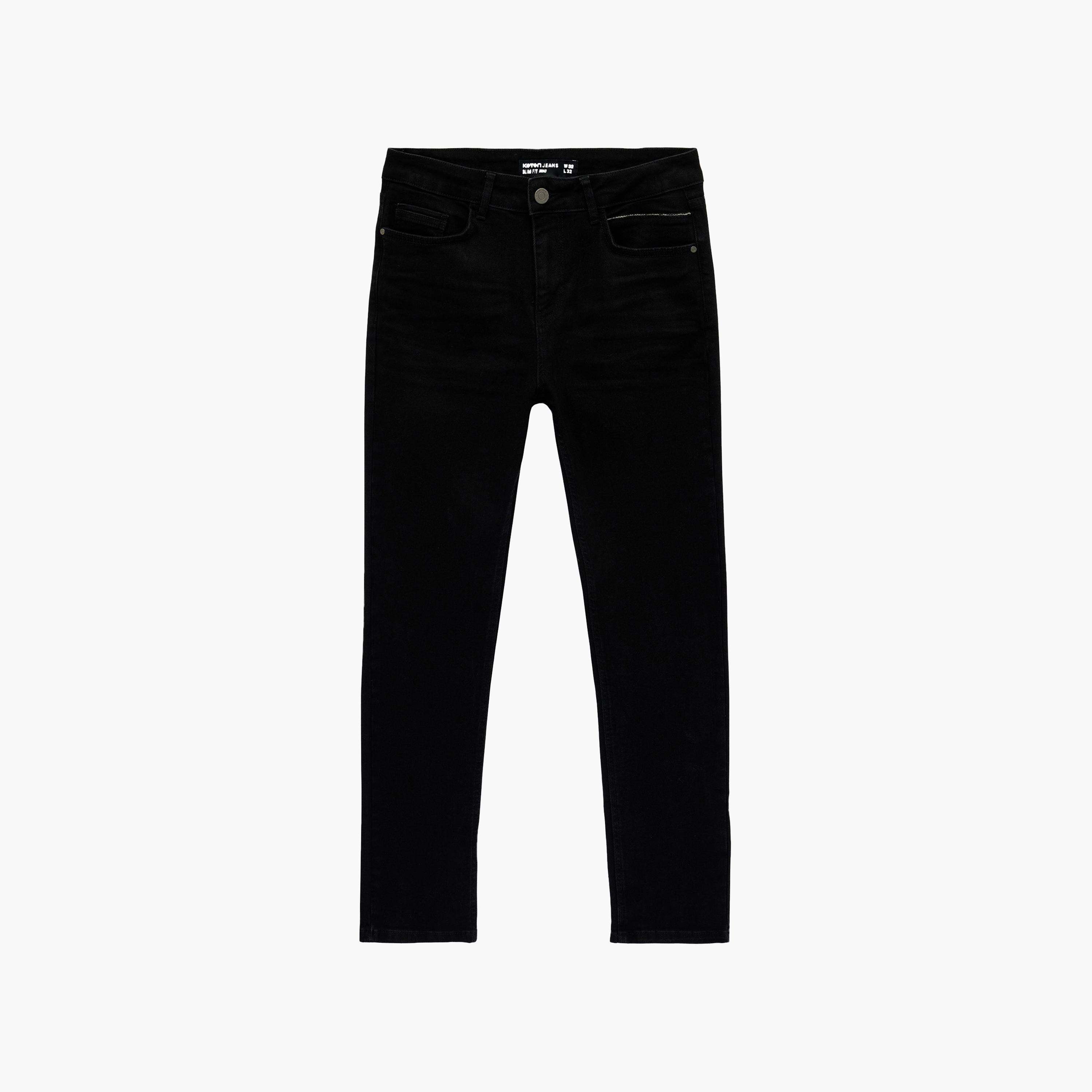 KOTON Slim Fit Plain Mid-Rise Men's Jeans-men-clothing-bottoms-jeans-image-3
