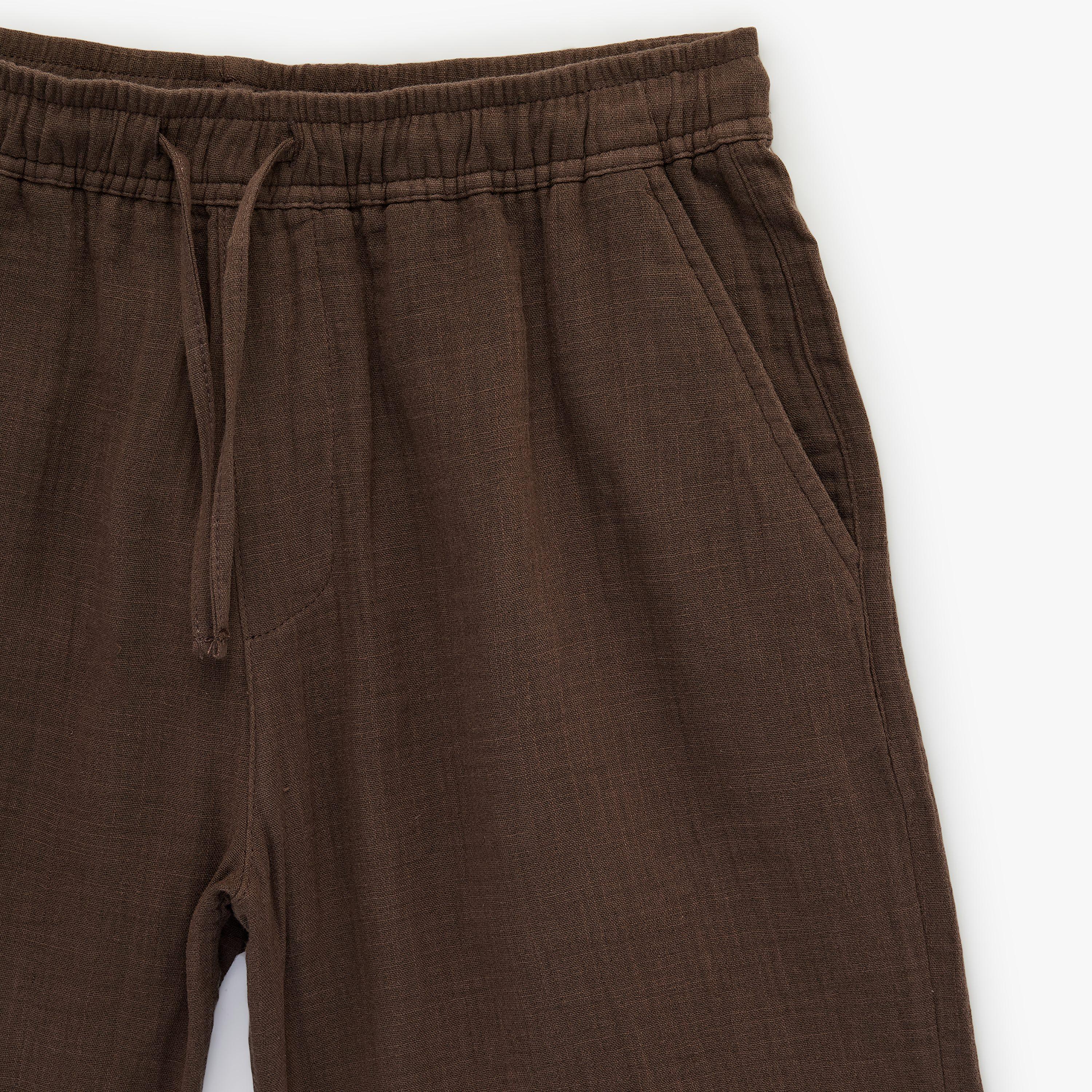 KOTON Regular Fit Mid-Rise Drawstring Waist Men's Shorts-men-clothing-bottoms-shorts-image-5