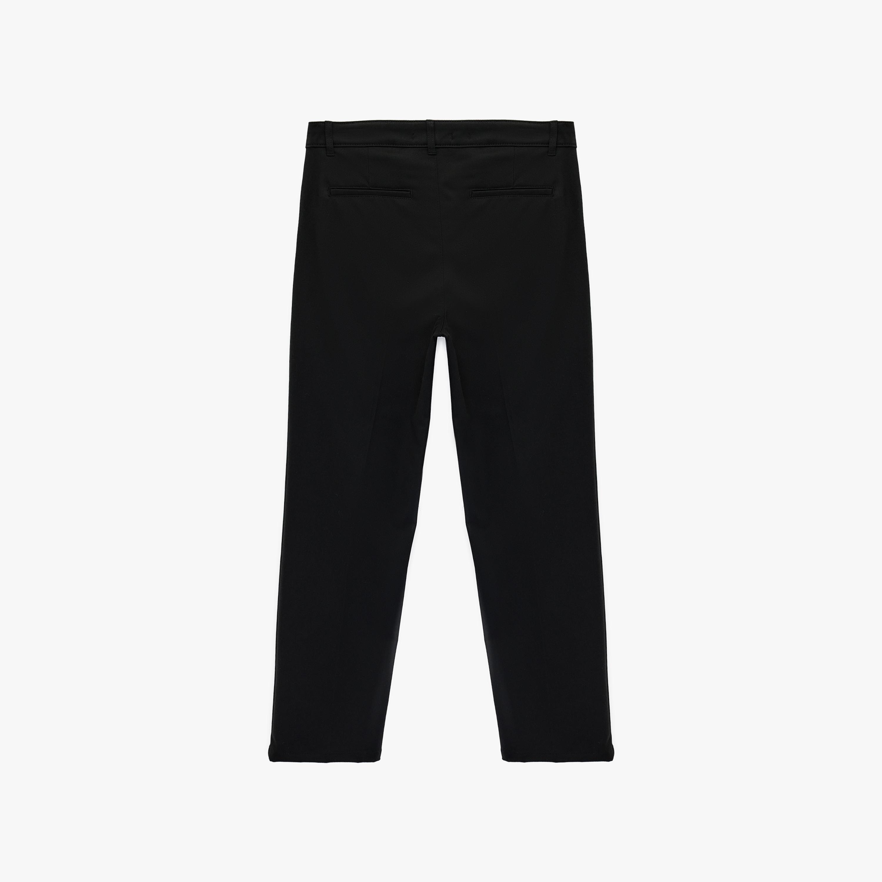بنطلون رجالي خصر متوسط قصة "ريلاكس فت" بزر وسحاب من كوتون-men-clothing-bottoms-trousersandchinos-trousers-image-2