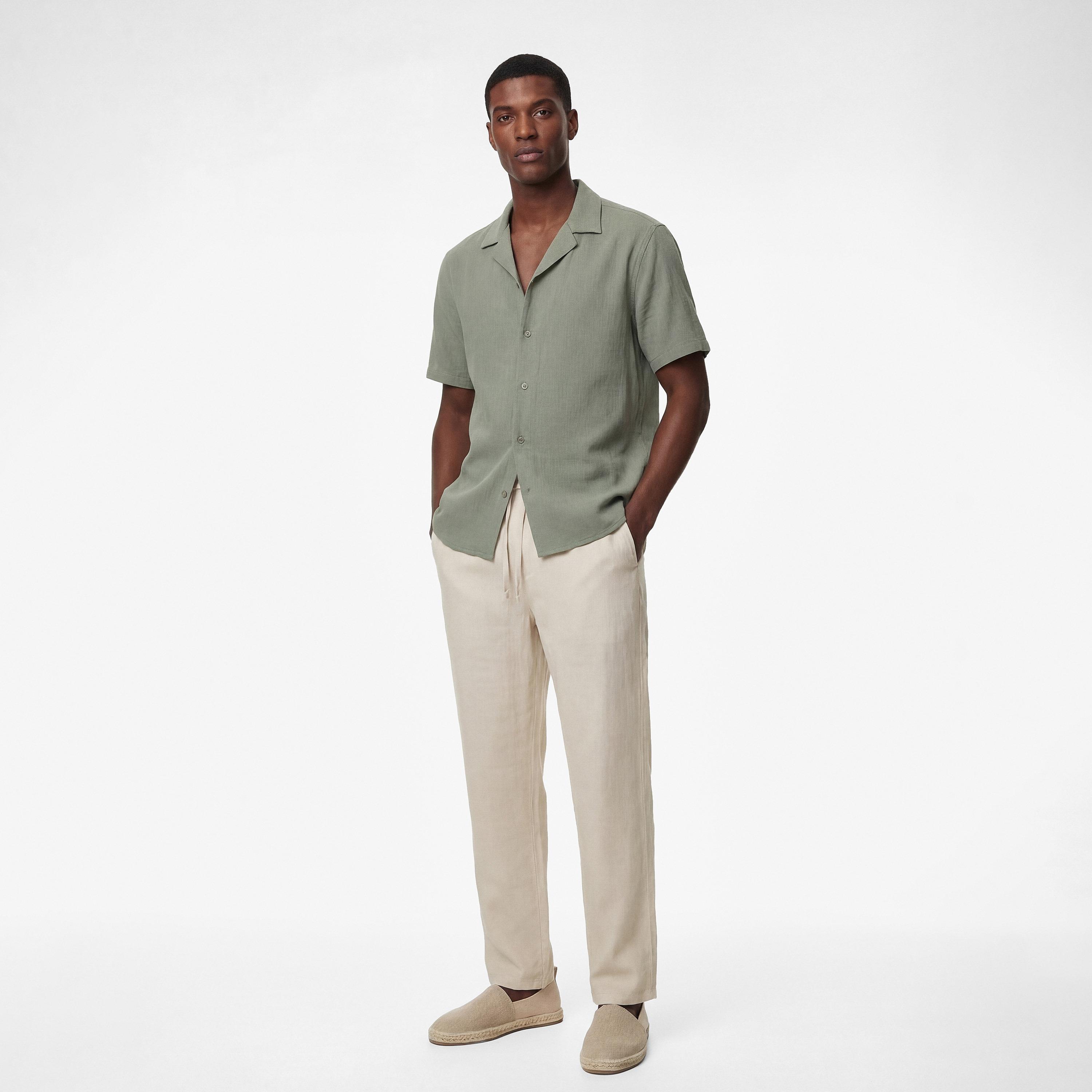 KOTON Regular Fit Mid-Rise Drawstring Waist Men's Trousers-men-clothing-bottoms-trousersandchinos-trousers-image-2