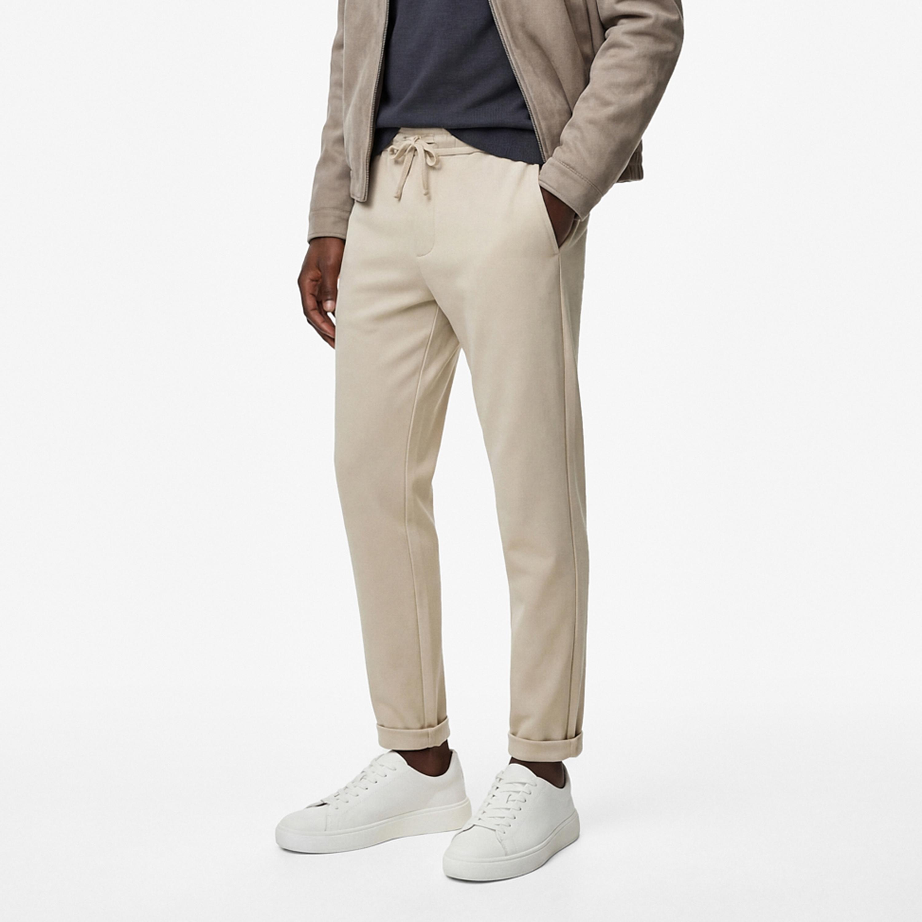 KOTON Regular Fit Mid-Rise Drawstring Waist Men's Trousers-men-clothing-bottoms-trousersandchinos-trousers-image-1