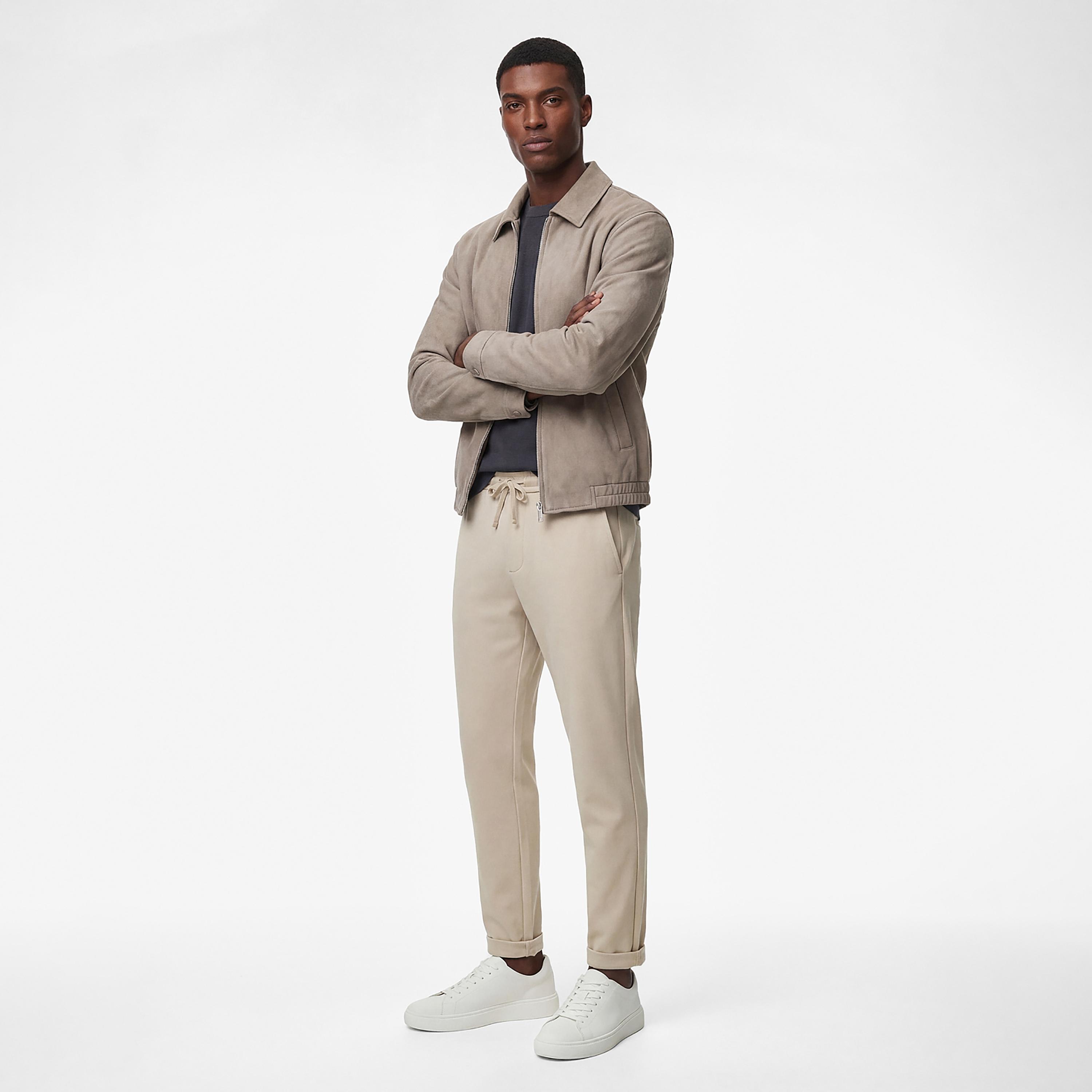 KOTON Regular Fit Mid-Rise Drawstring Waist Men's Trousers-men-clothing-bottoms-trousersandchinos-trousers-image-2