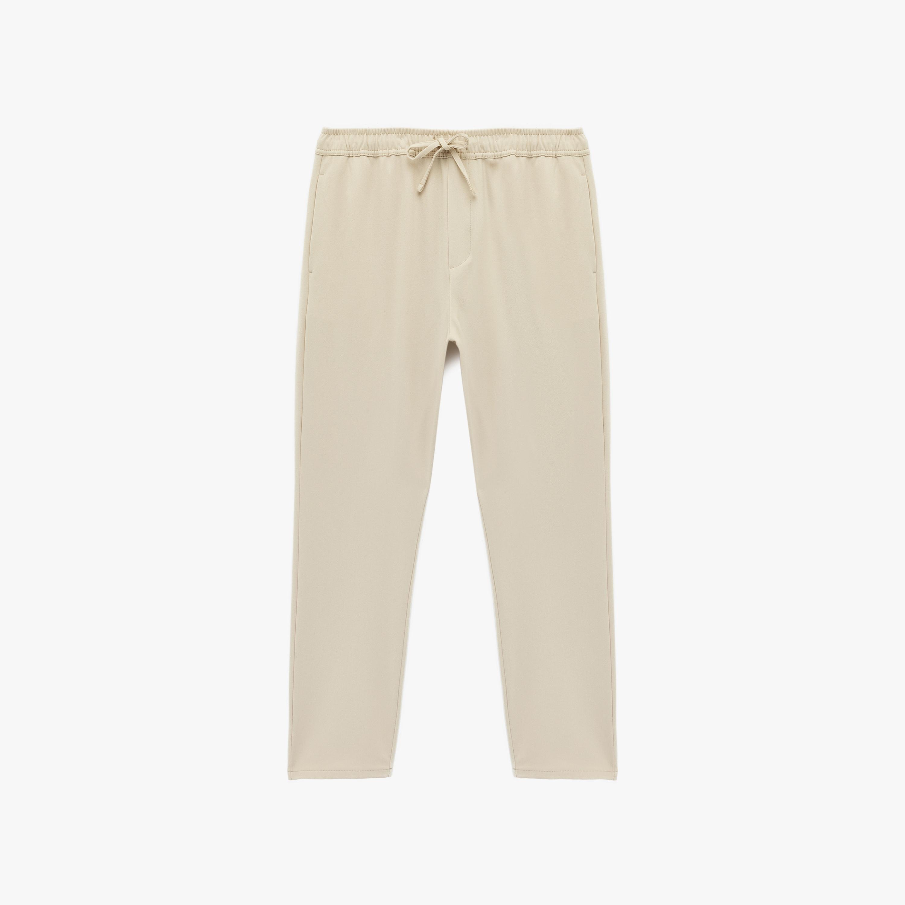 KOTON Regular Fit Mid-Rise Drawstring Waist Men's Trousers-men-clothing-bottoms-trousersandchinos-trousers-image-3