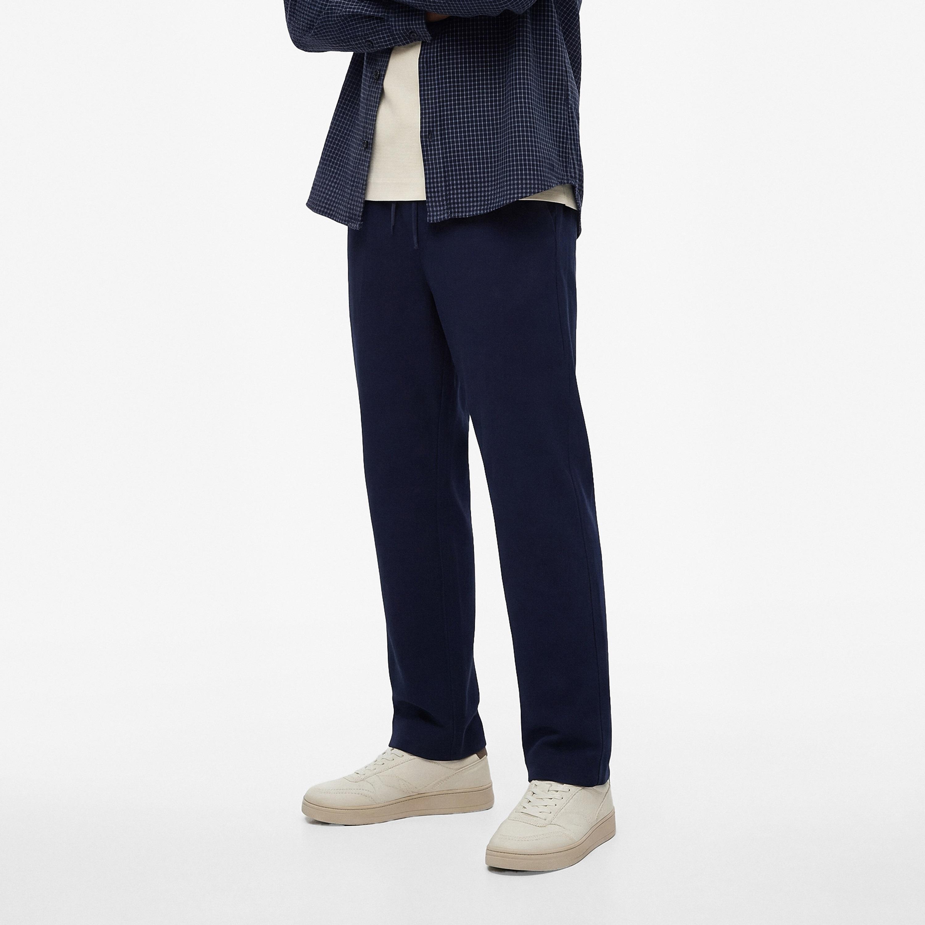 KOTON Regular Fit Mid-Rise Drawstring Waist Men's Trousers-men-clothing-bottoms-trousersandchinos-trousers-image-1