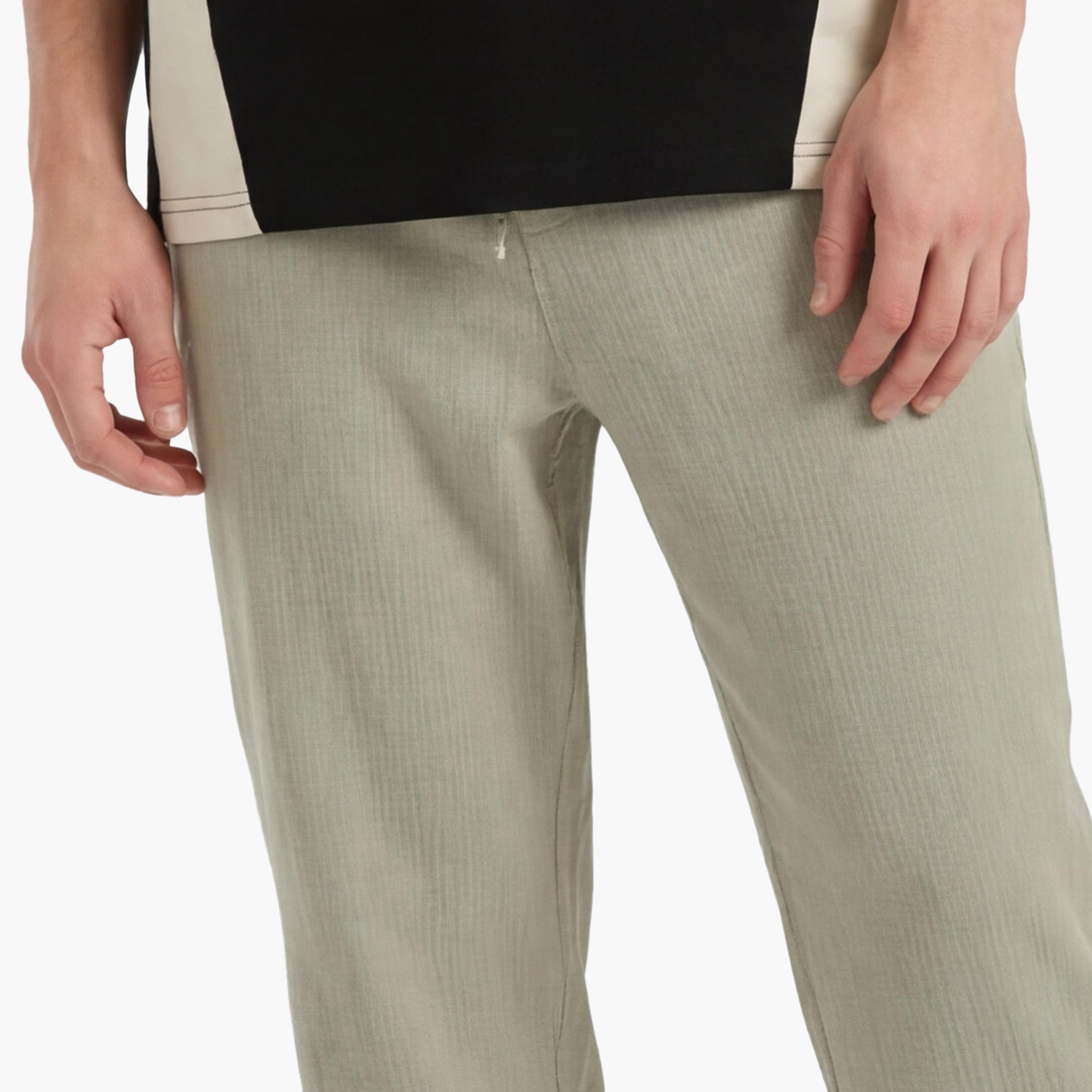 KOTON Regular Fit Mid-Rise Drawstring Waist Men's Trousers-men-clothing-bottoms-trousersandchinos-trousers-image-3