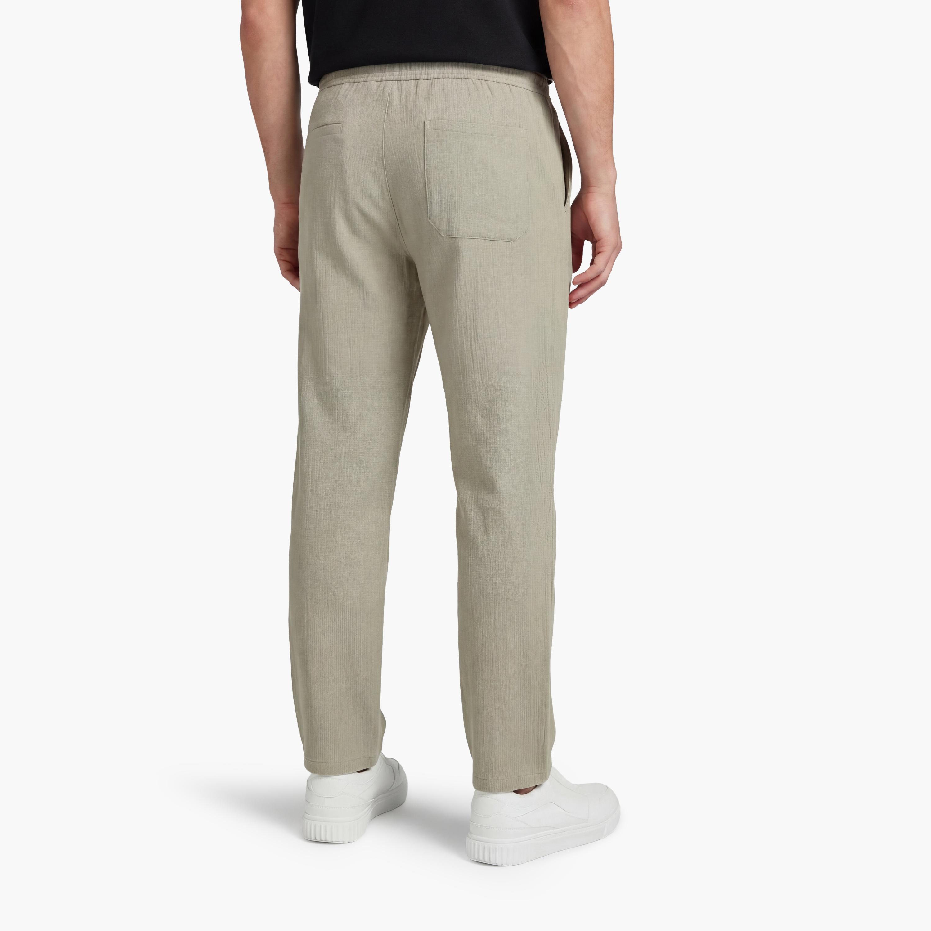 KOTON Regular Fit Mid-Rise Drawstring Waist Men's Trousers-men-clothing-bottoms-trousersandchinos-trousers-image-4