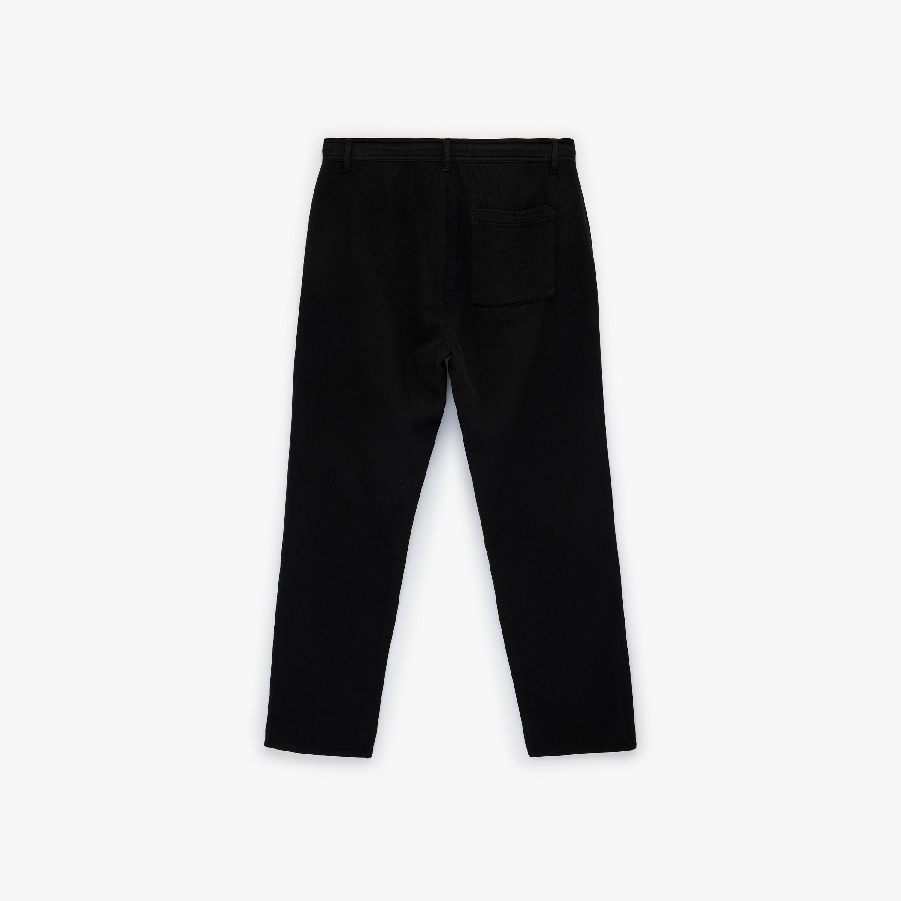 بنطلون رجالي خصر متوسط قصة مستقيمة "ستريت فت" بزر وسحاب من كوتون-men-clothing-bottoms-trousersandchinos-trousers-image-4