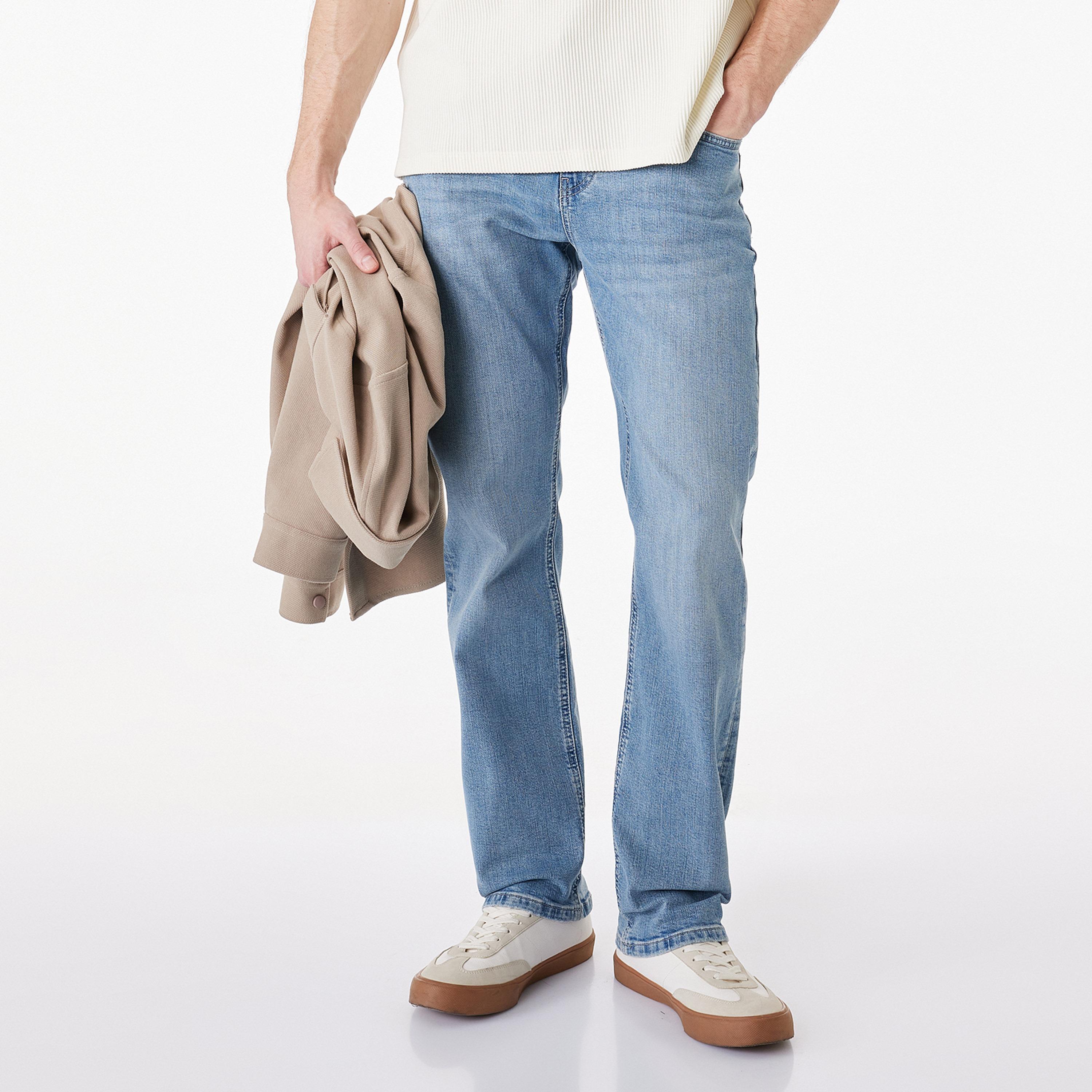KOTON Straight Fit Plain Mid-Rise Men's Jeans-men-clothing-bottoms-jeans-image-1