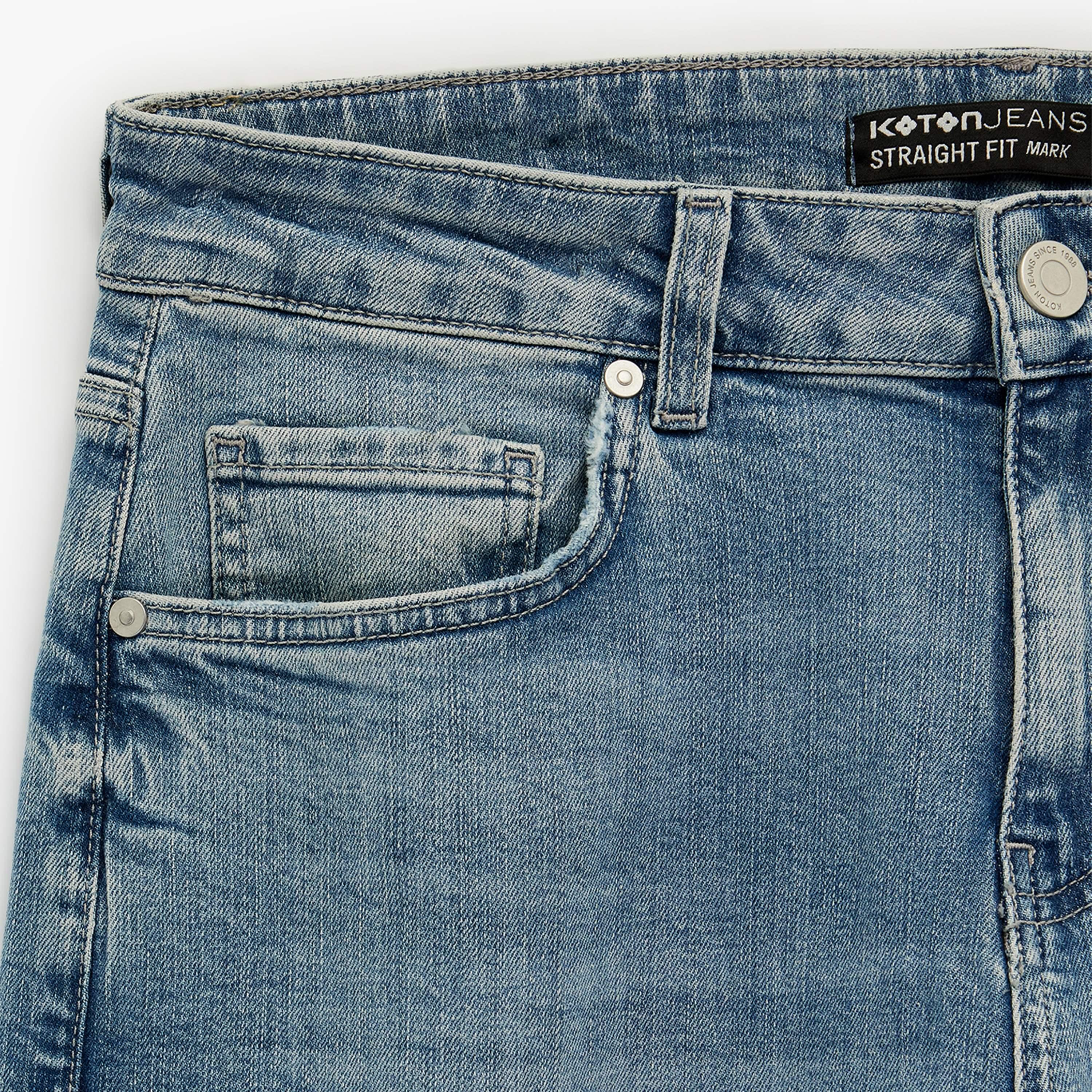 KOTON Straight Fit Plain Mid-Rise Men's Jeans-men-clothing-bottoms-jeans-image-7
