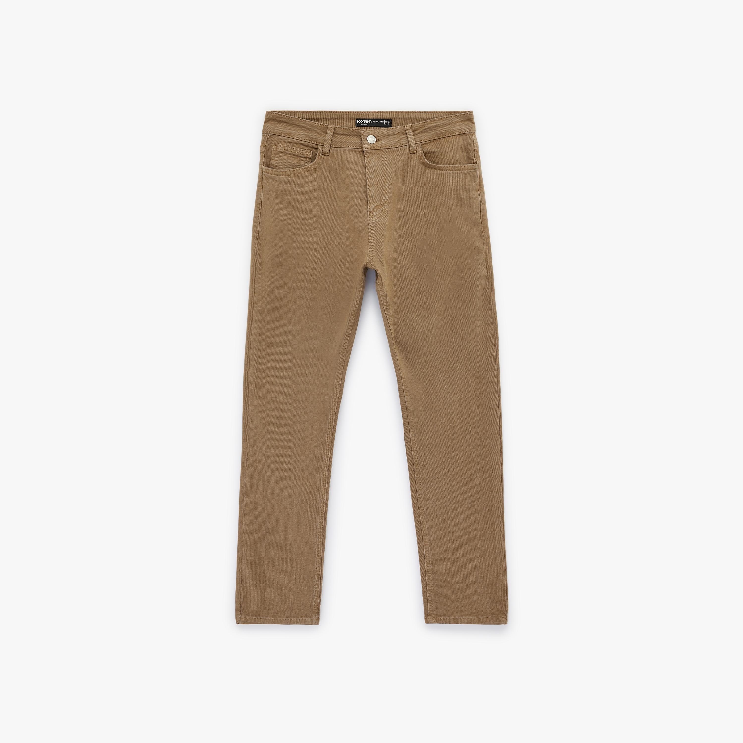 KOTON Regular Fit Plain Mid-Rise Men's Jeans-men-clothing-bottoms-jeans-image-3