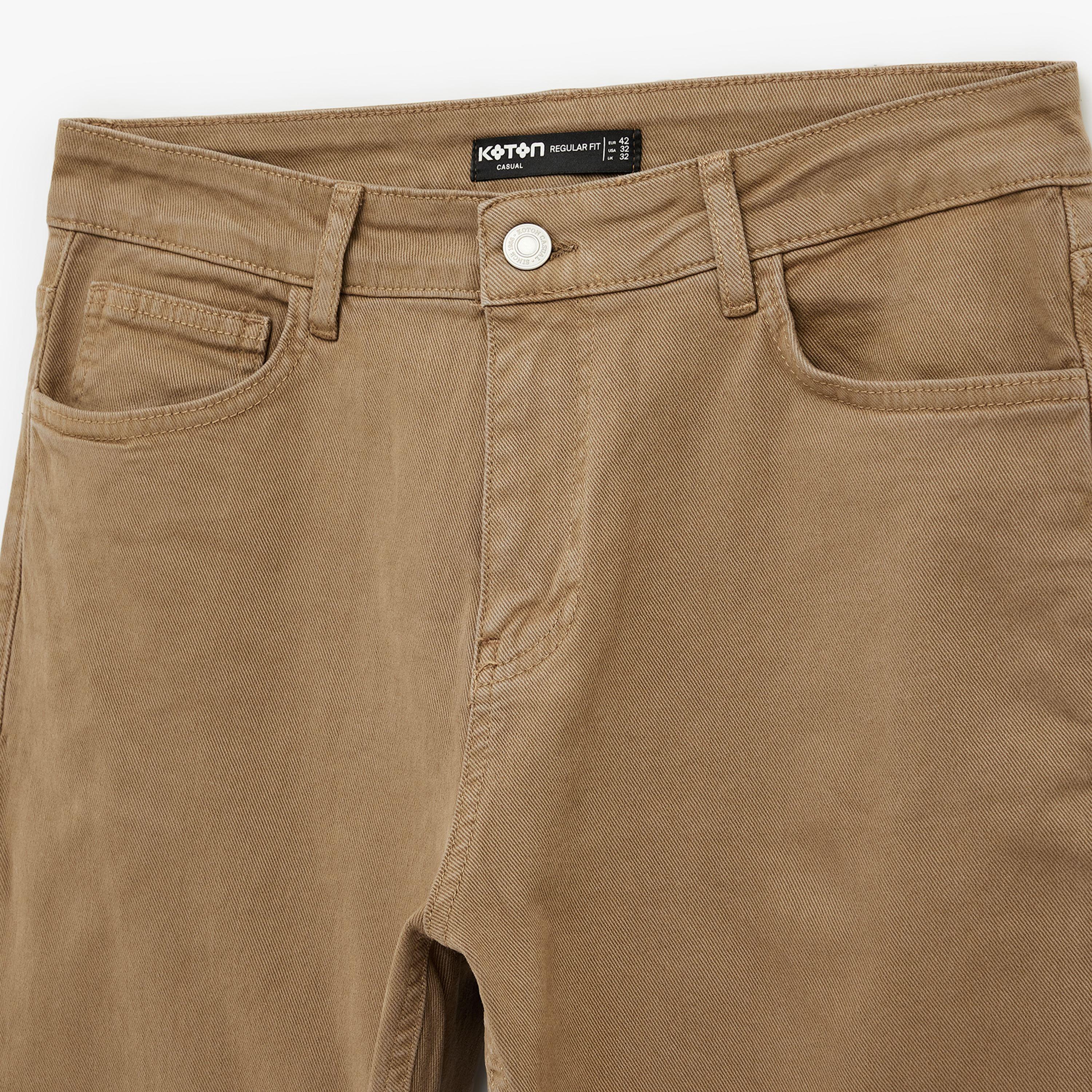 KOTON Regular Fit Plain Mid-Rise Men's Jeans-men-clothing-bottoms-jeans-image-5