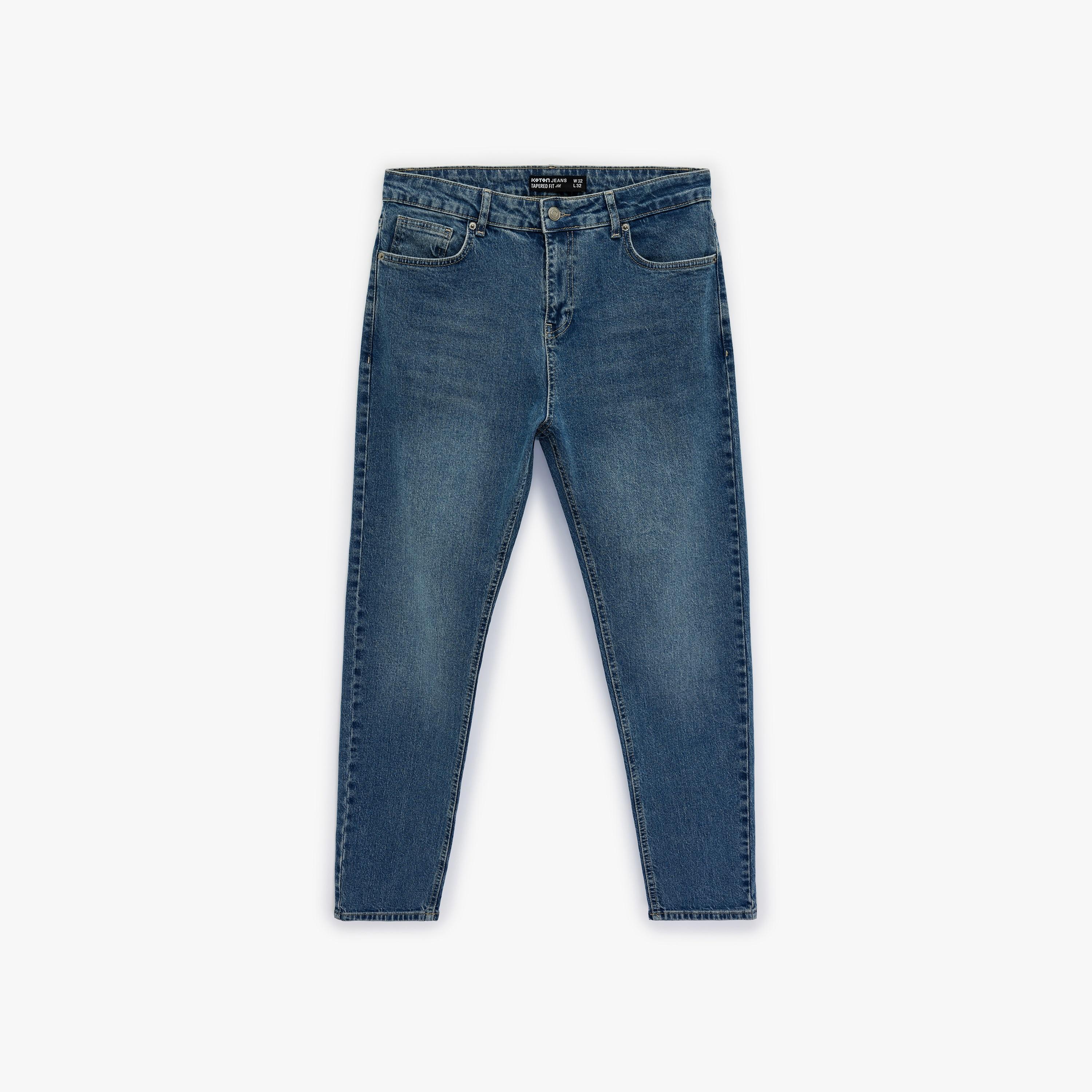 KOTON Regular Fit Plain Mid-Rise Men's Jeans-men-clothing-bottoms-jeans-image-4