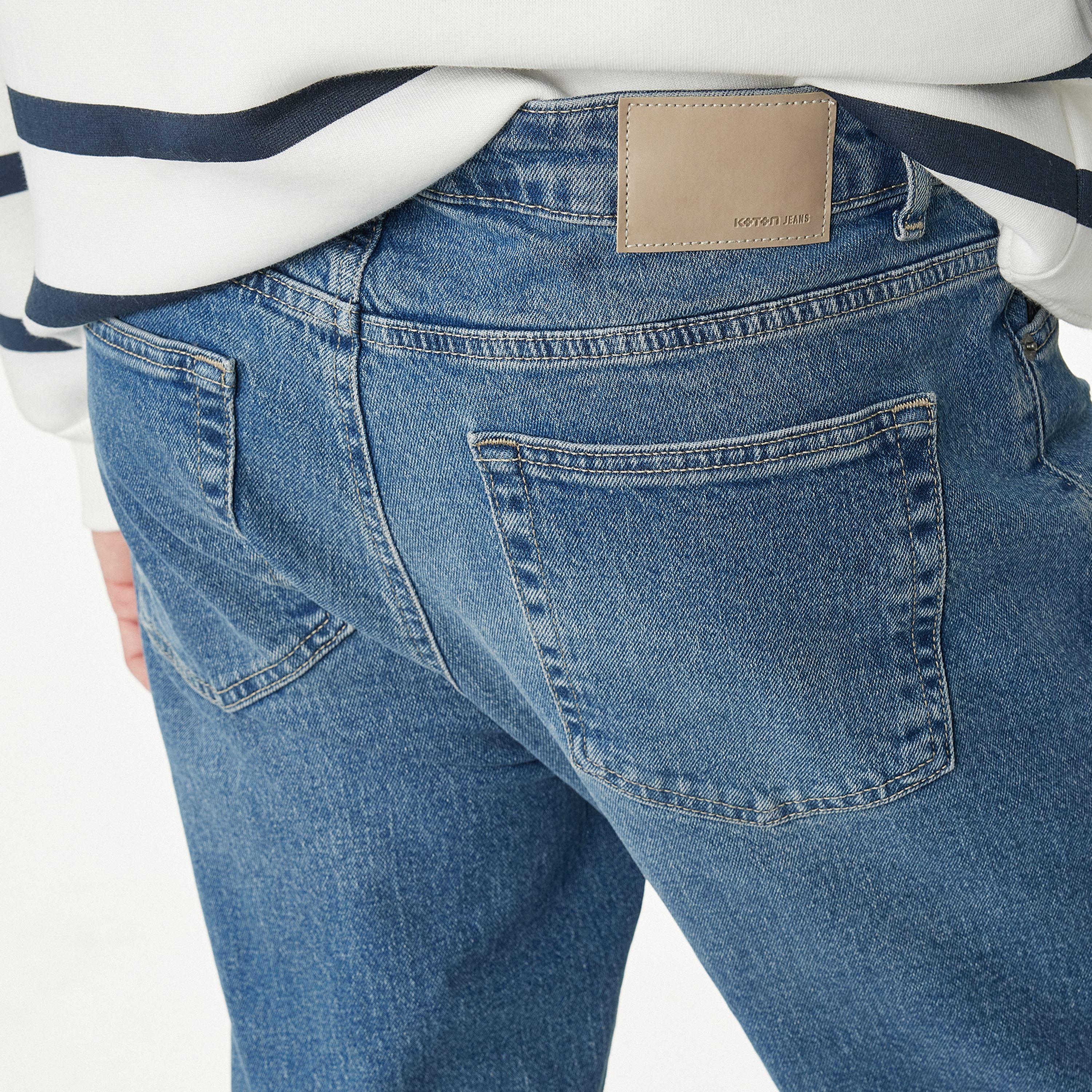 KOTON Regular Fit Plain Mid-Rise Men's Jeans-men-clothing-bottoms-jeans-image-3