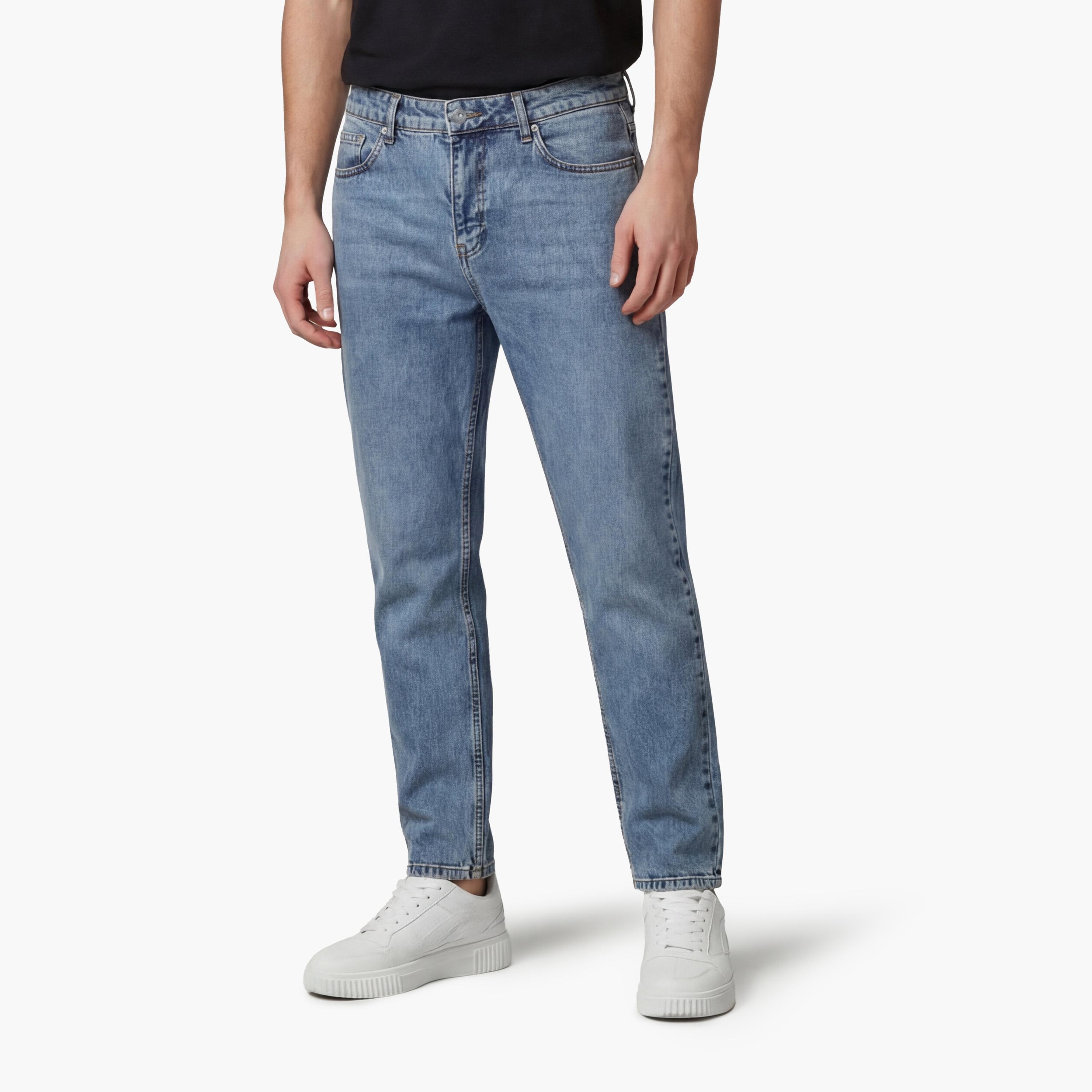 KOTON Regular Fit Plain Mid-Rise Men's Jeans-men-clothing-bottoms-jeans-image-1