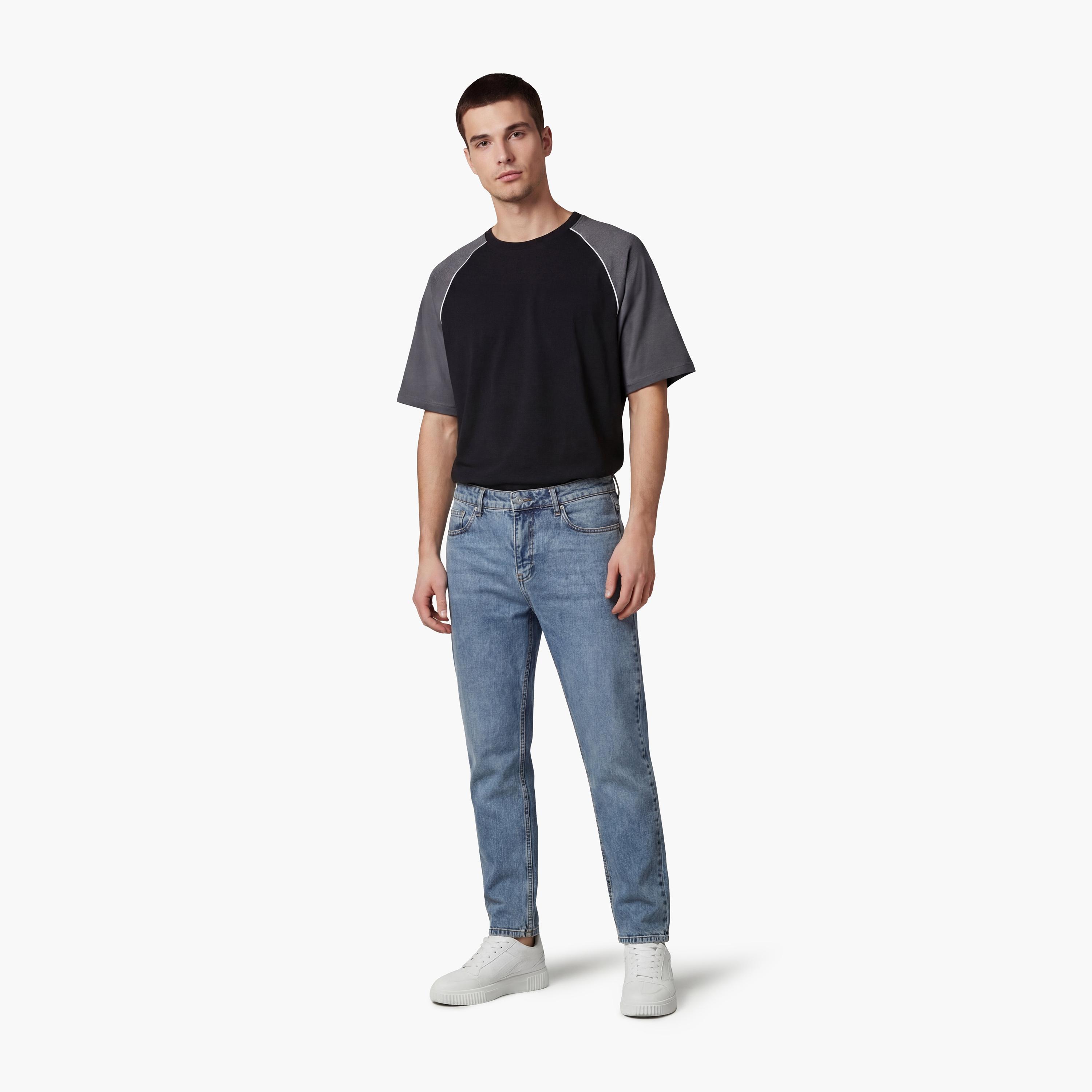 KOTON Regular Fit Plain Mid-Rise Men's Jeans-men-clothing-bottoms-jeans-image-2