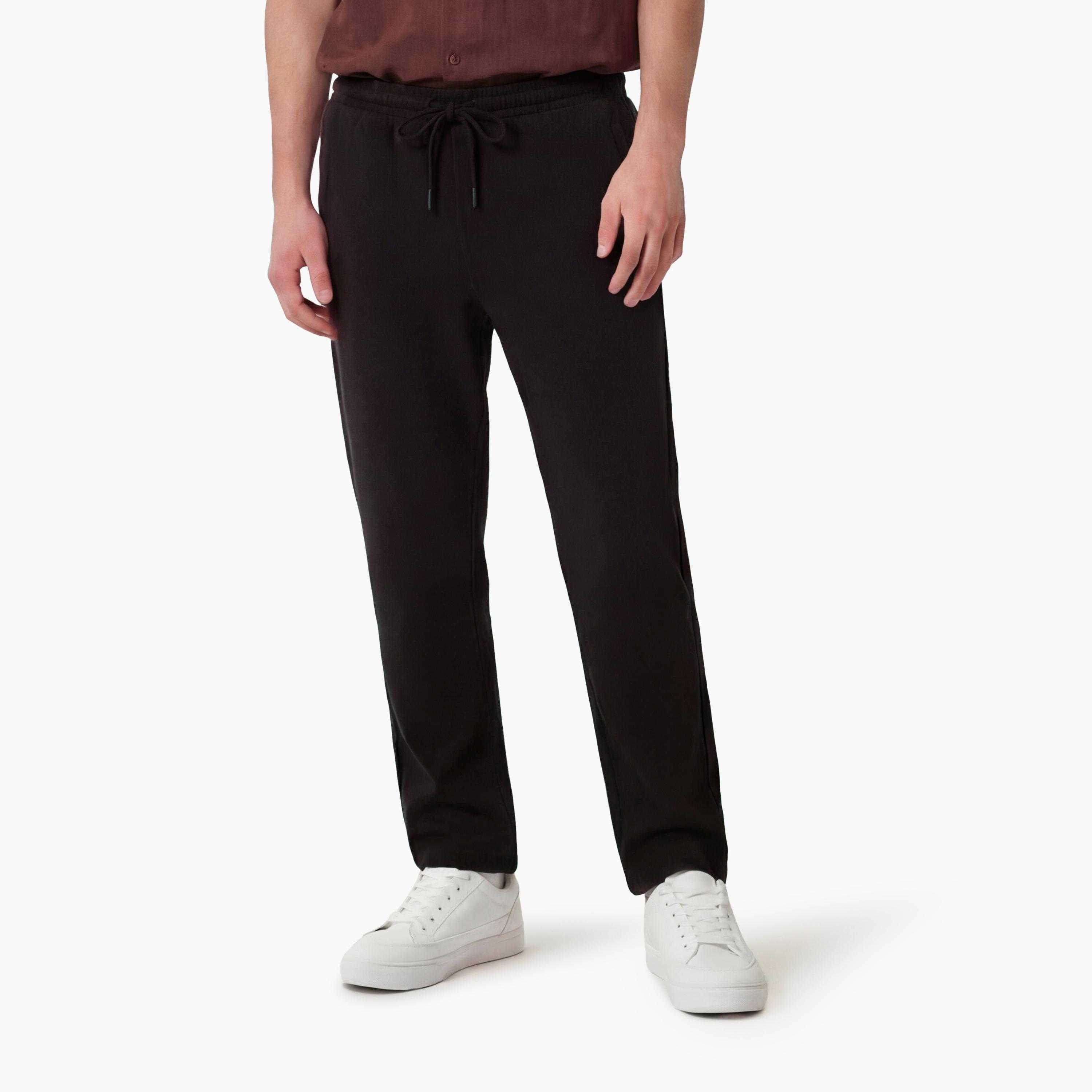 KOTON Regular Fit Mid-Rise Drawstring Waist Men's Trousers-men-clothing-bottoms-trousersandchinos-trousers-image-1