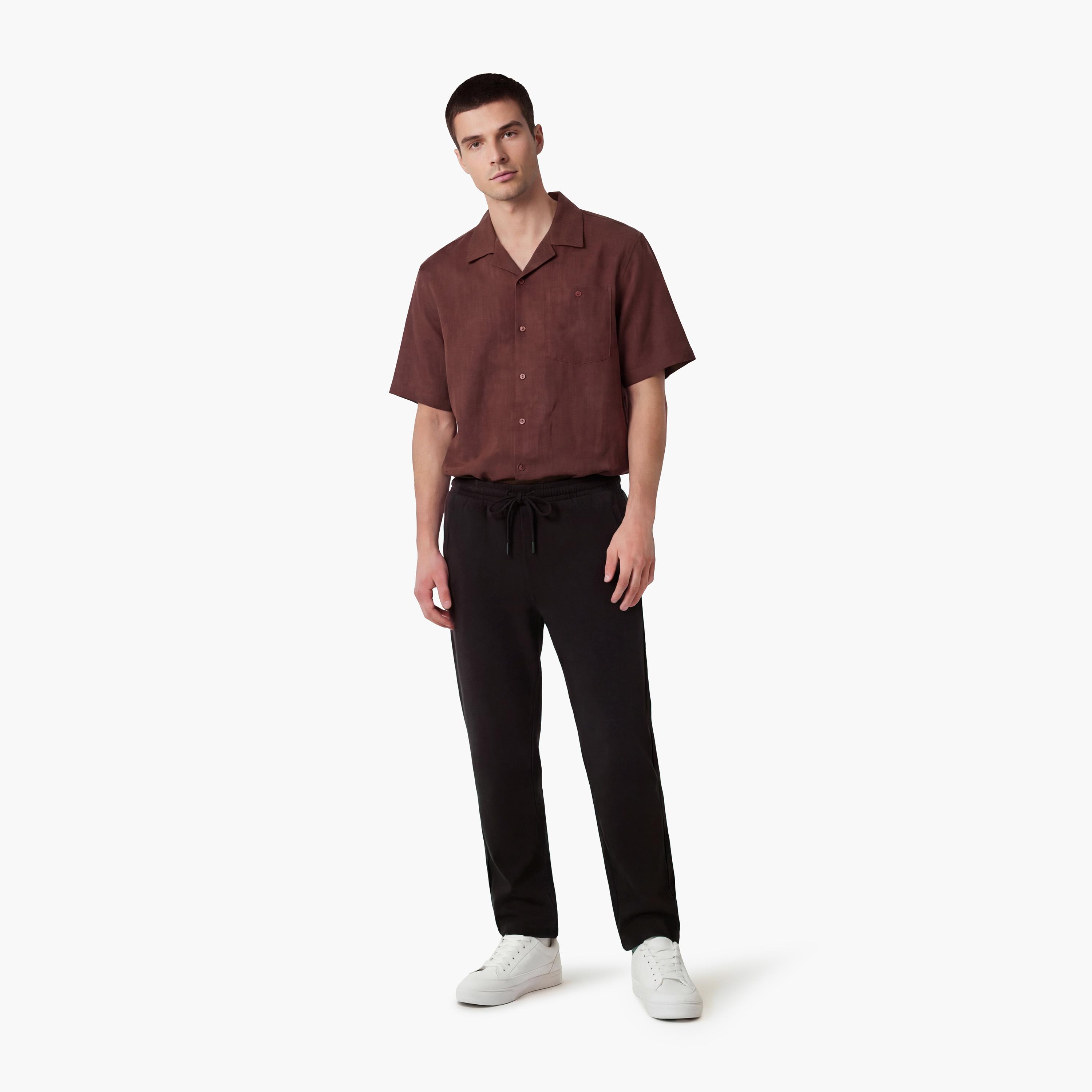 KOTON Regular Fit Mid-Rise Drawstring Waist Men's Trousers-men-clothing-bottoms-trousersandchinos-trousers-image-2