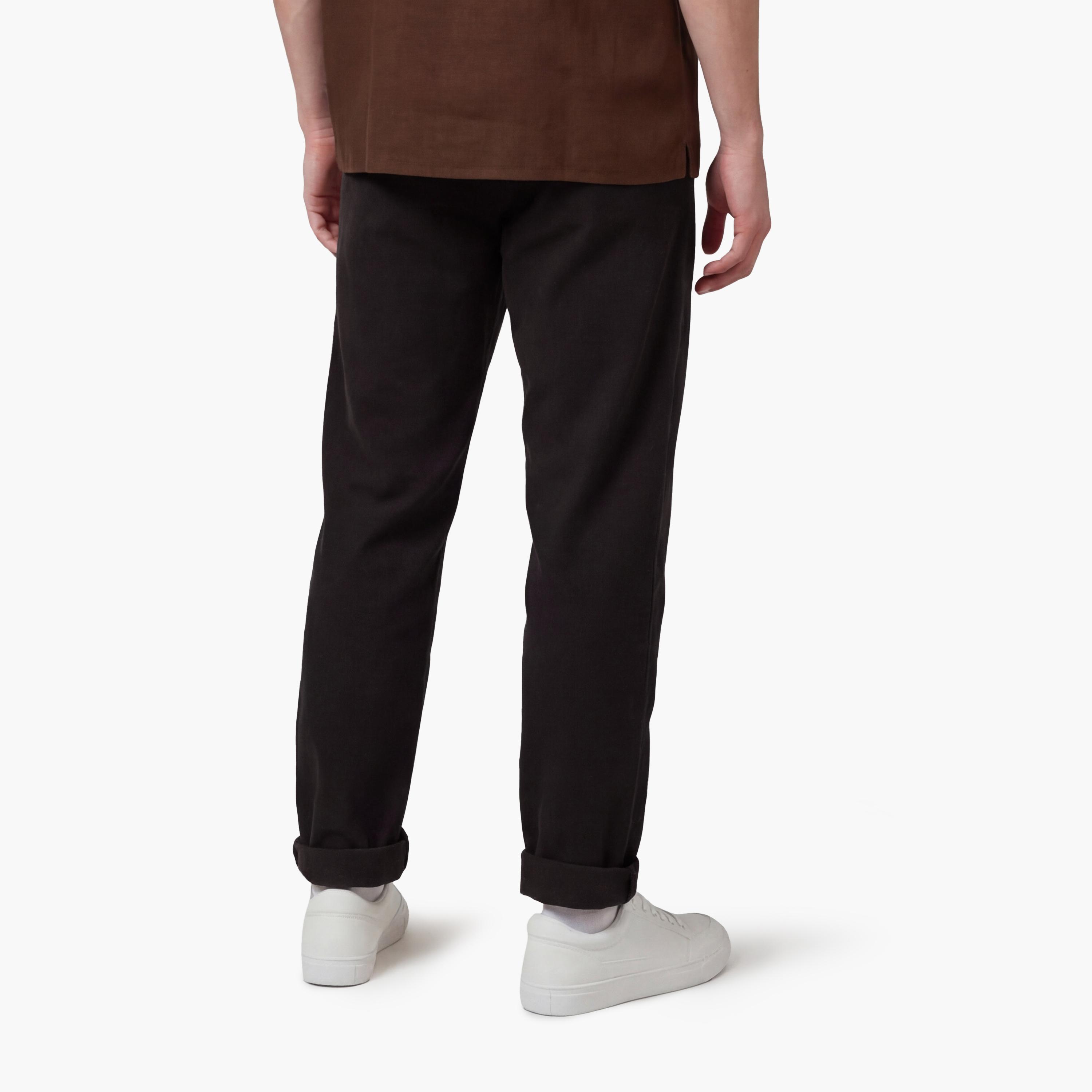 KOTON Regular Fit Mid-Rise Drawstring Waist Men's Trousers-men-clothing-bottoms-trousersandchinos-trousers-image-4